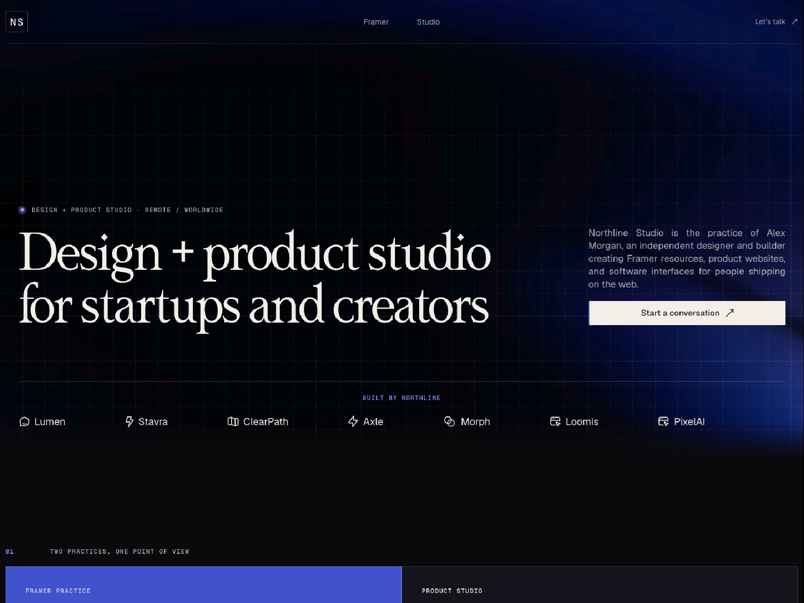 StudioFolio — Free Portfolio Website Template by Manikandan — Free Portfolio Template for Framer by Manikandan preview