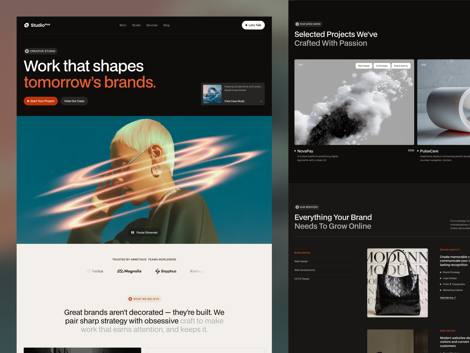 StudioHue — Free Portfolio Template for Framer preview