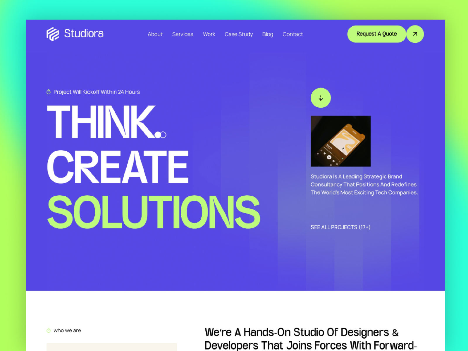 Studiora — Free Portfolio Framer Template preview