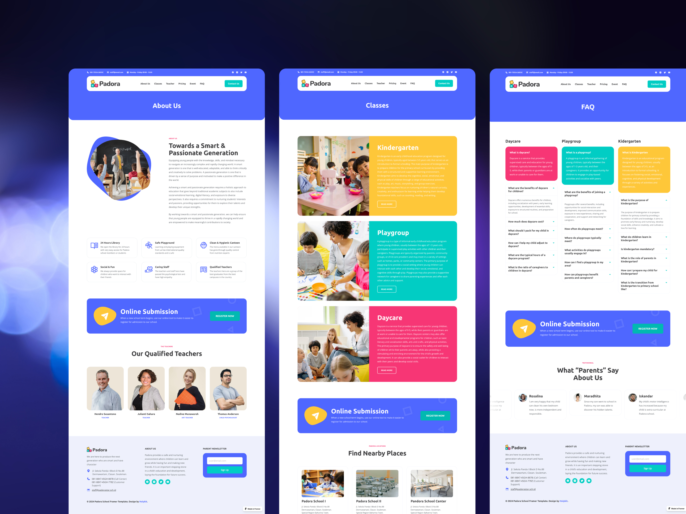 Sunny-kindergarten: Free Entertainment Website Template by Logohaus — Free Portfolio Framer Template preview