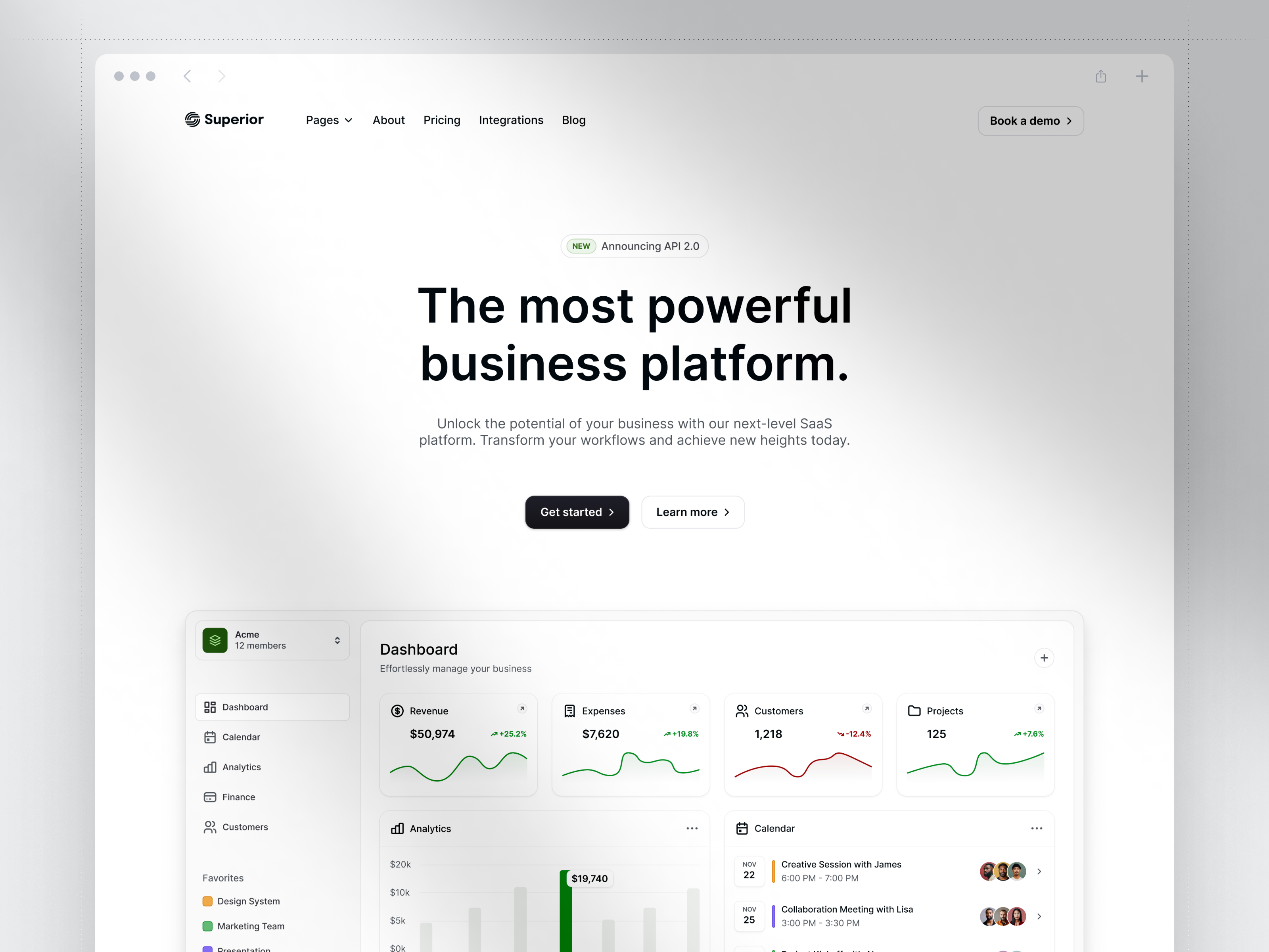 Superior — Free SaaS Template for Framer preview