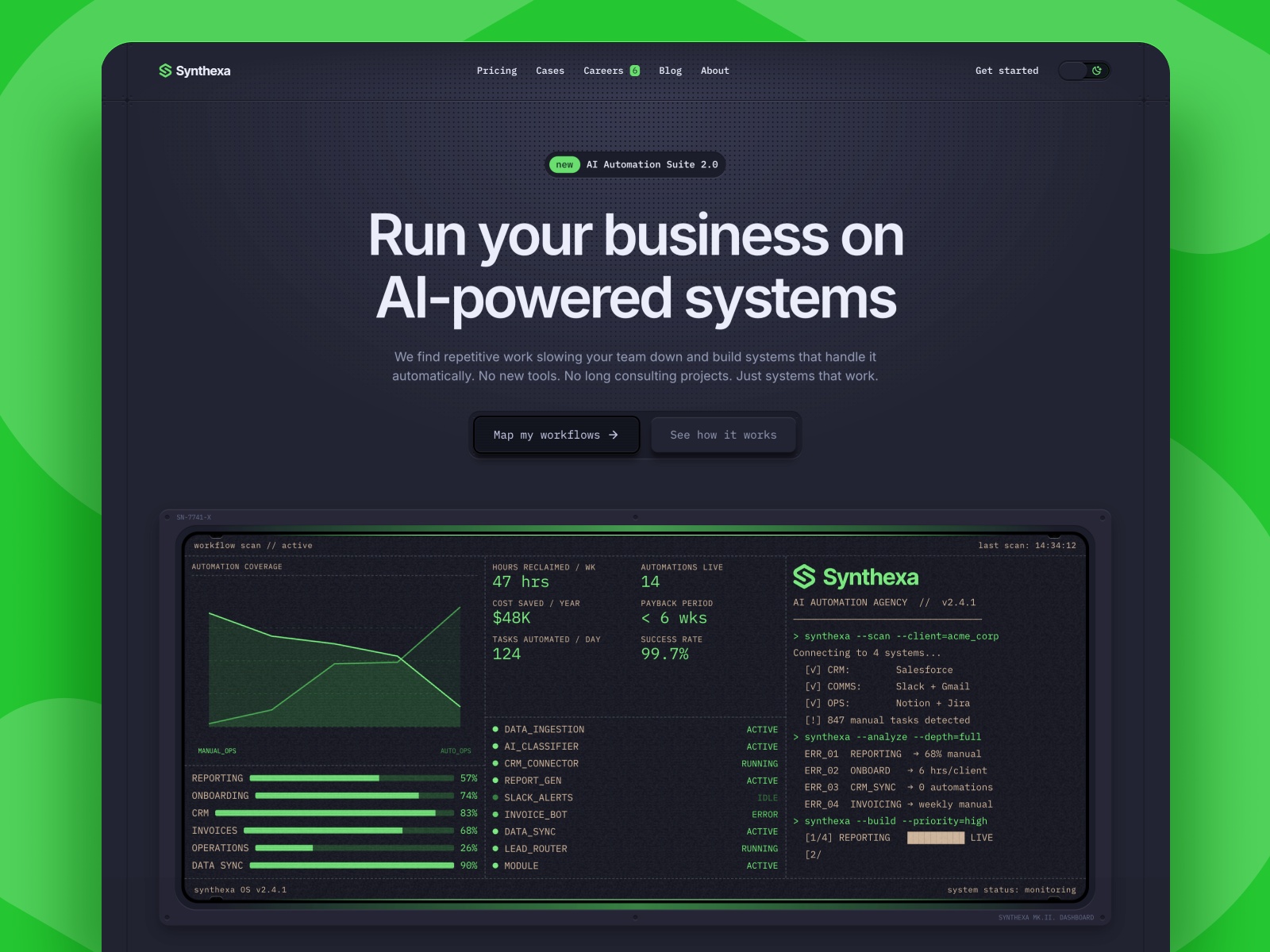 Synthexa — Free Automotive Framer Template preview