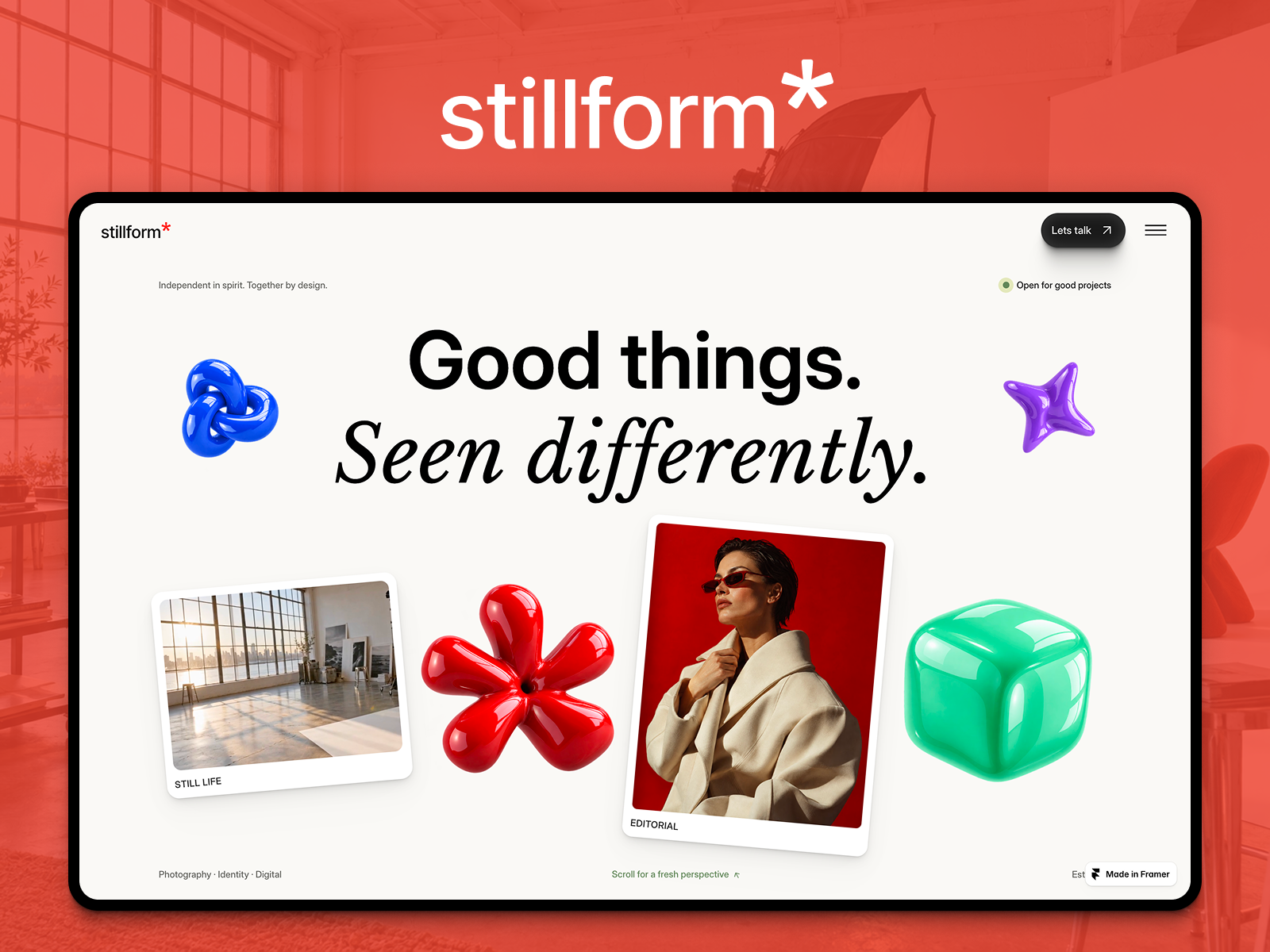 The Stillform — Free Portfolio Template for Framer preview
