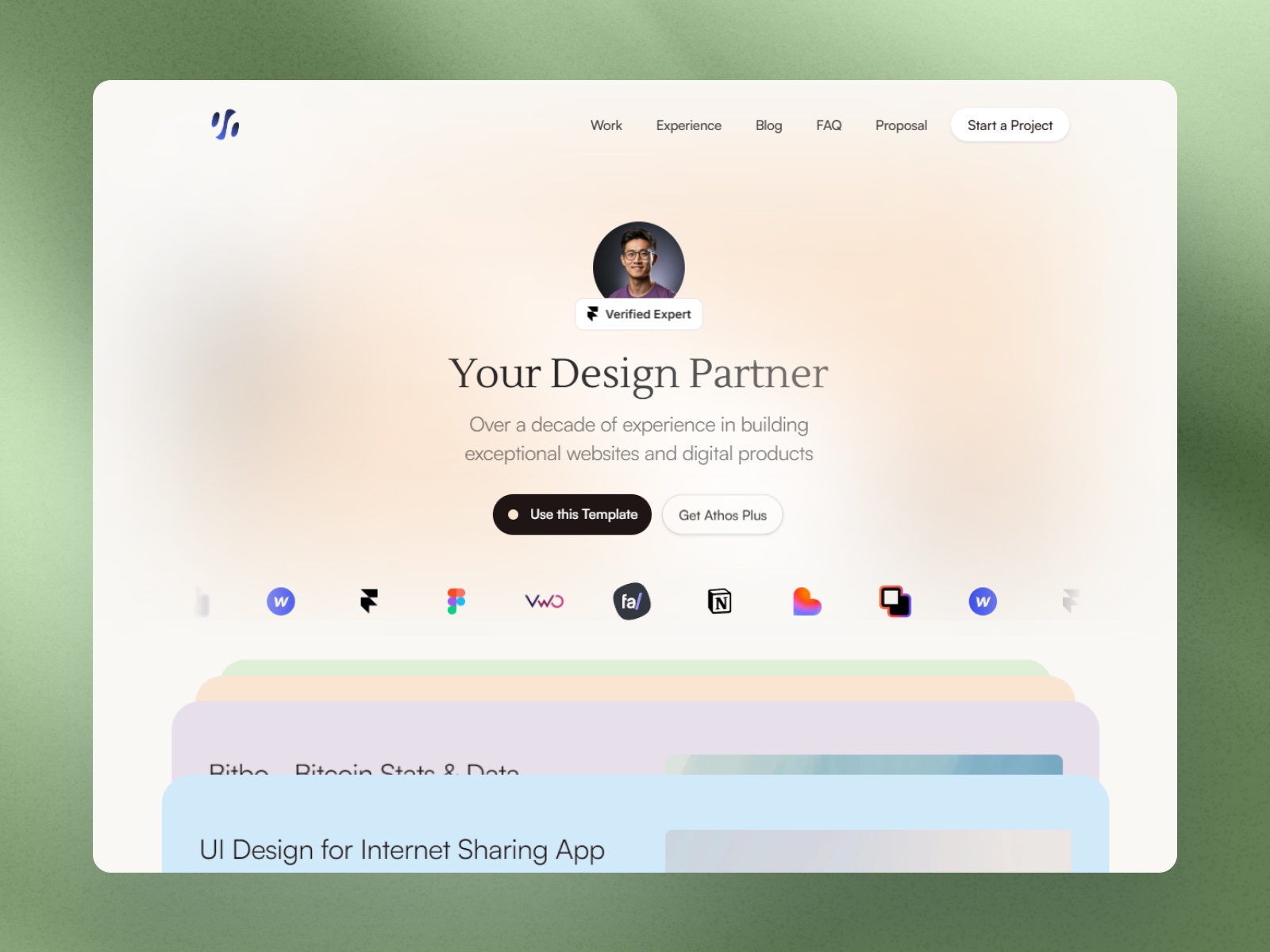 Therea: Free Portfolio Website Template by Huzaifa Anas — Free Portfolio Framer Template preview