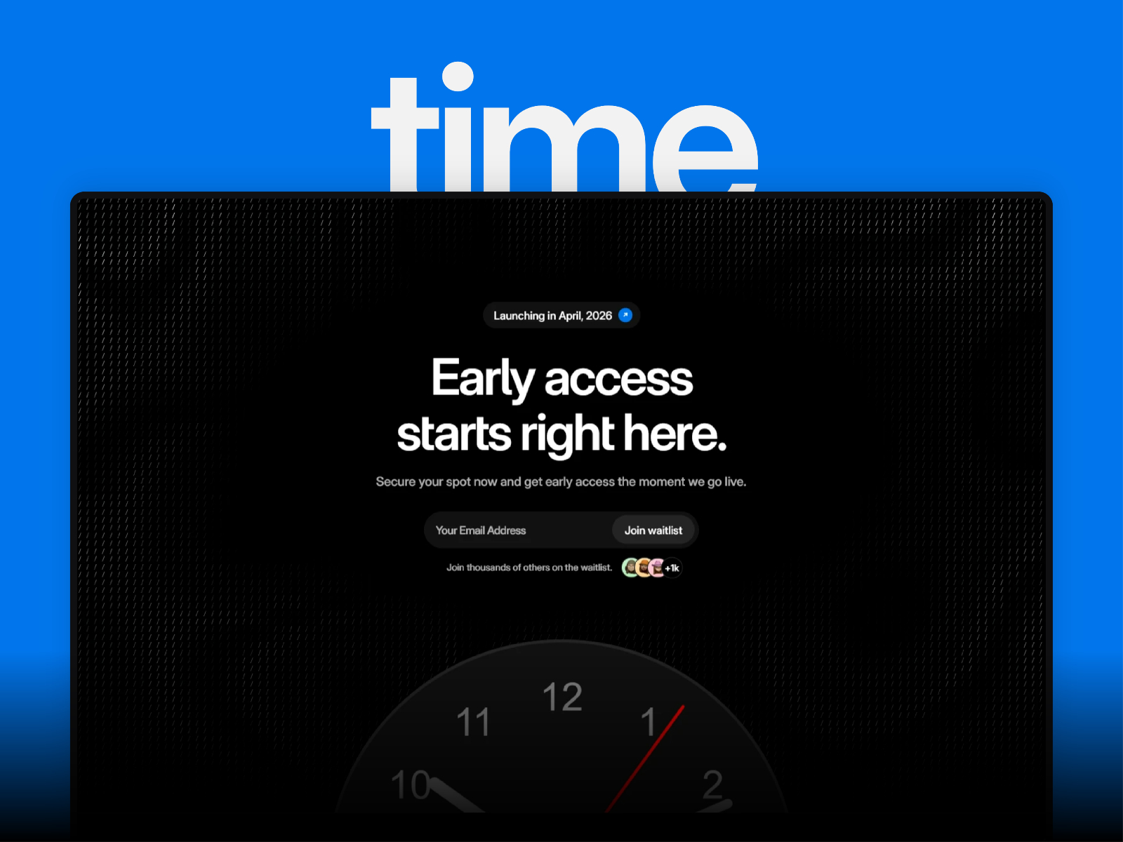 Time — Free Waitlist Framer Template preview