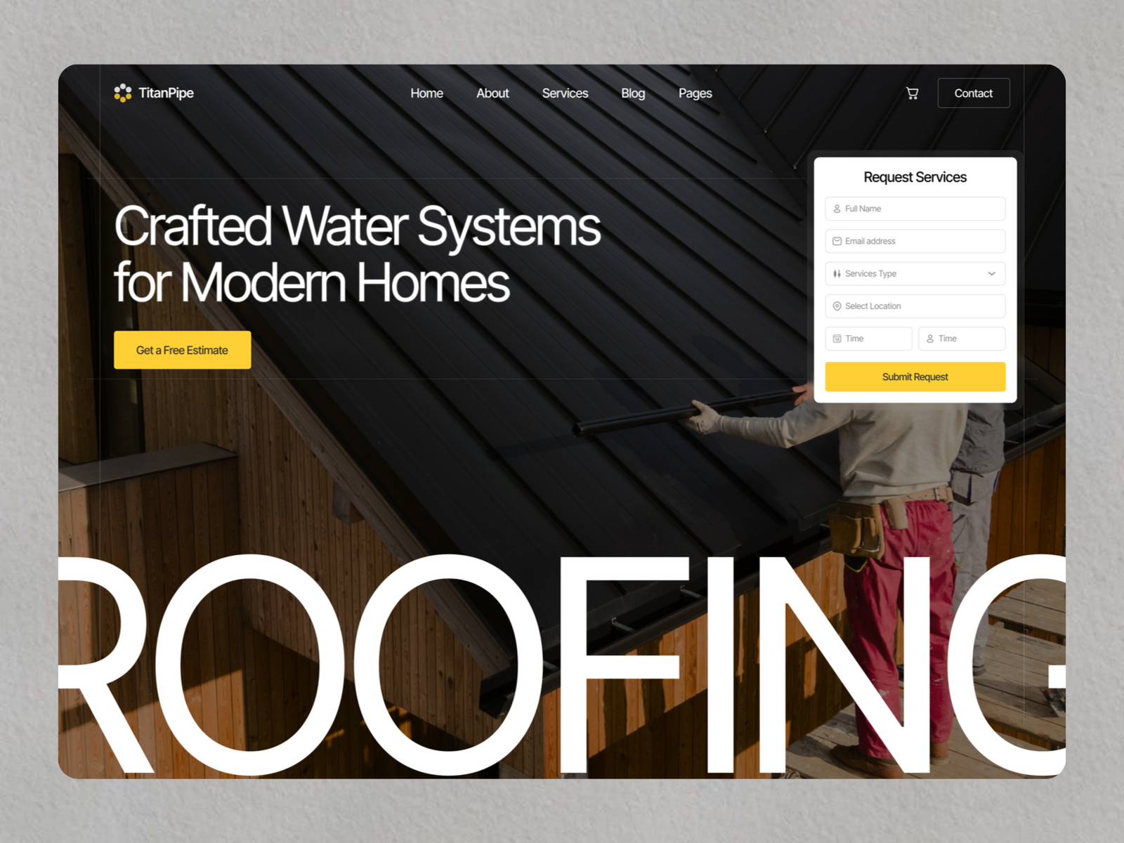 TitanPipe — Free Home Services Framer Template preview