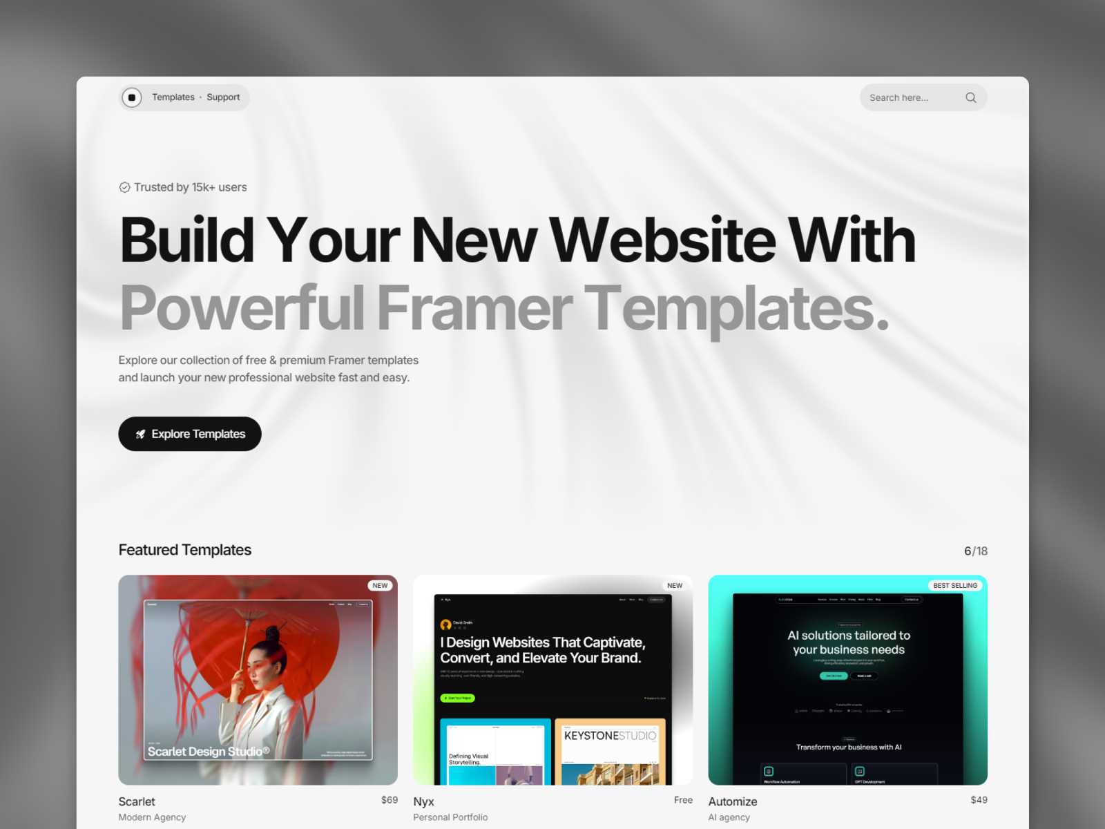 Toolio: Free Ecommerce Website Template by Kosta — Free Ecommerce Framer Template preview
