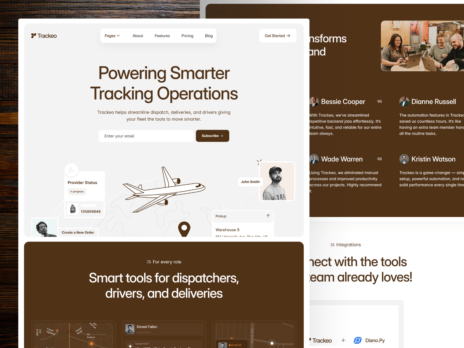 Trackeo — Free SaaS Framer Template preview