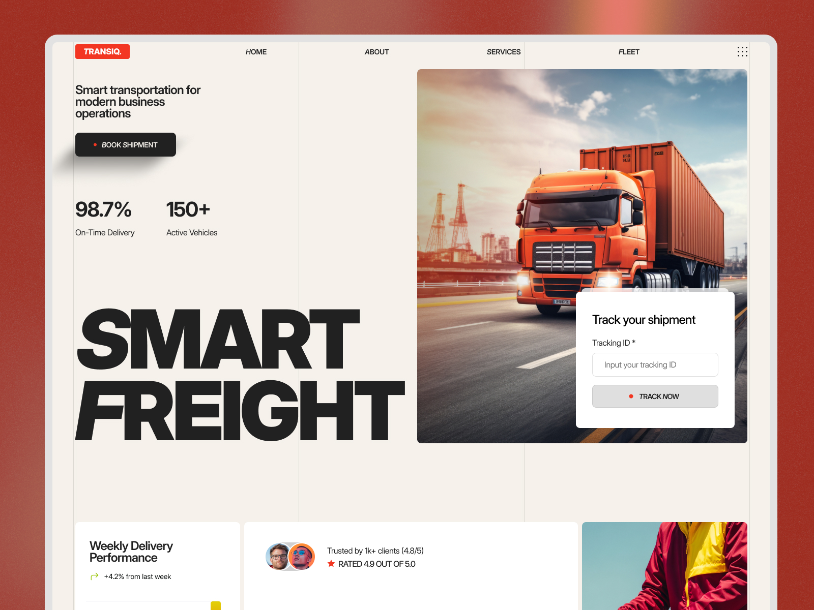 Transiq: Free Portfolio Website Template by Geniusflow — Free Portfolio Framer Template preview