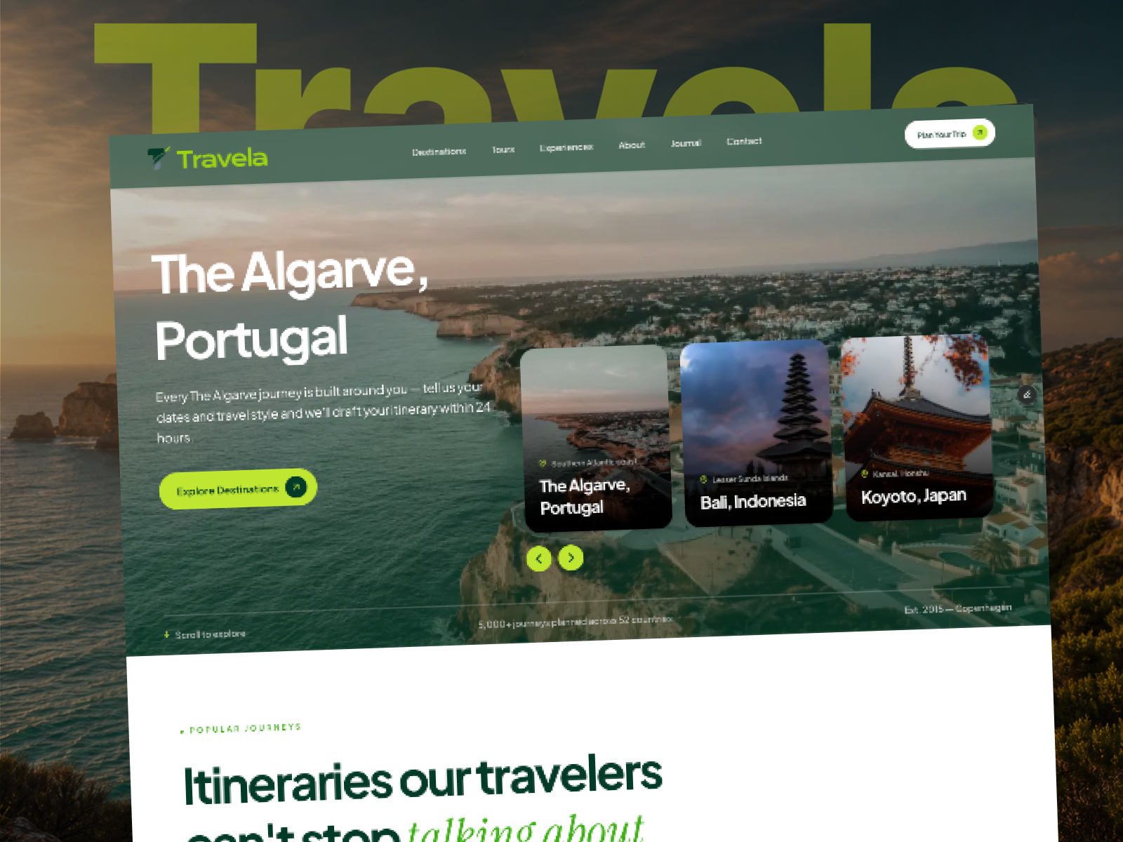 Travela: Free Agency Website Template by Pilgrims Design — Free Travel Framer Template preview