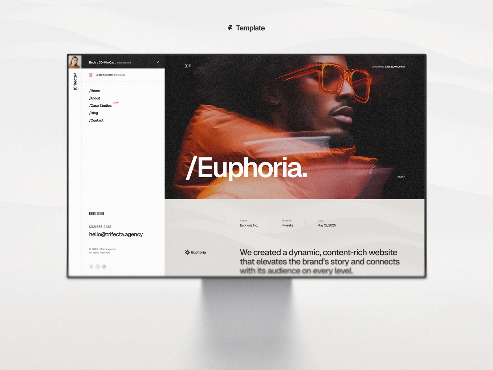 Trifecta: Responsive Portfolio Website Template by Anatolii Dmitrienko — Free Portfolio Framer Template preview