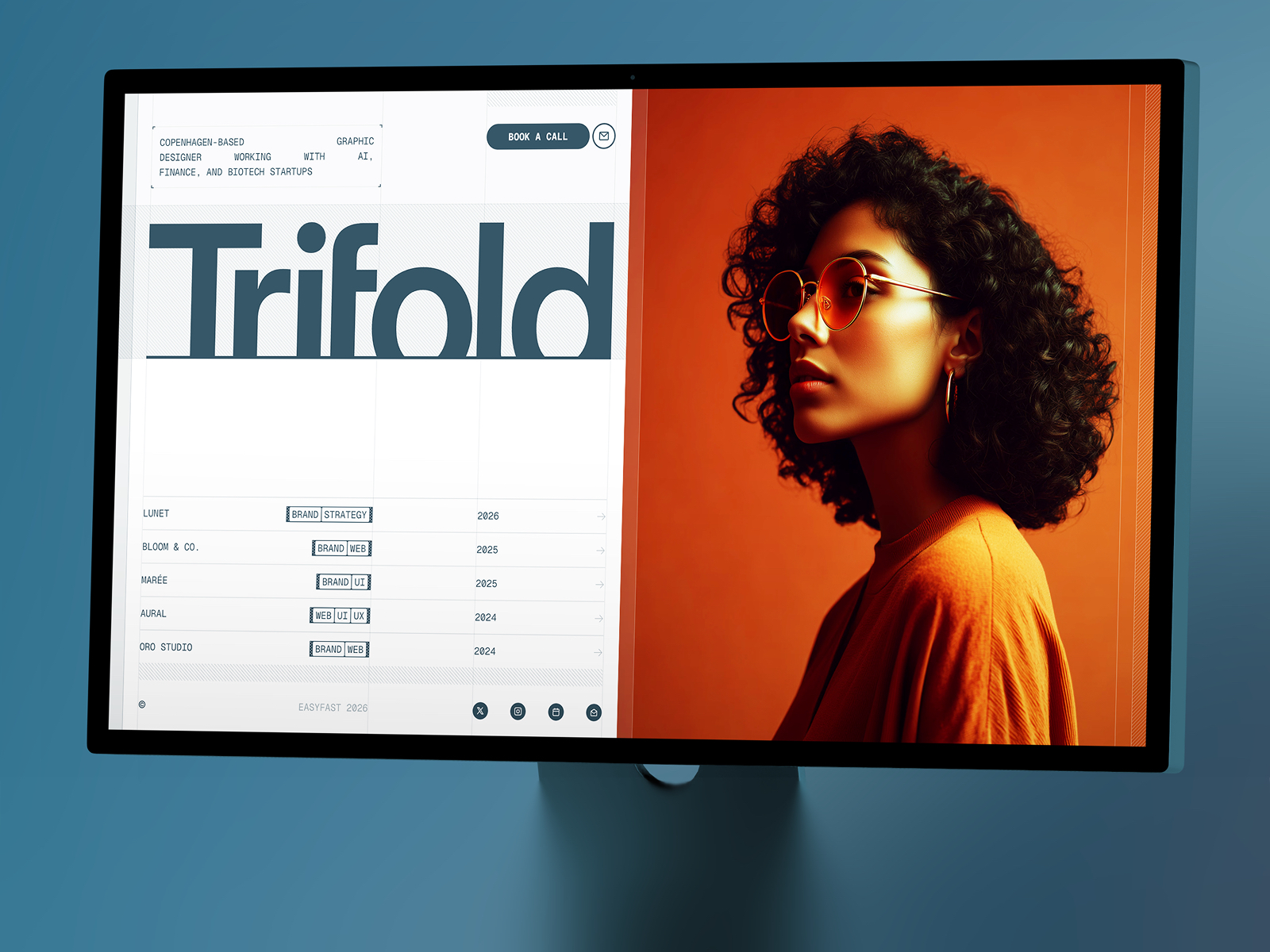 Trifold — Free Portfolio Framer Template preview