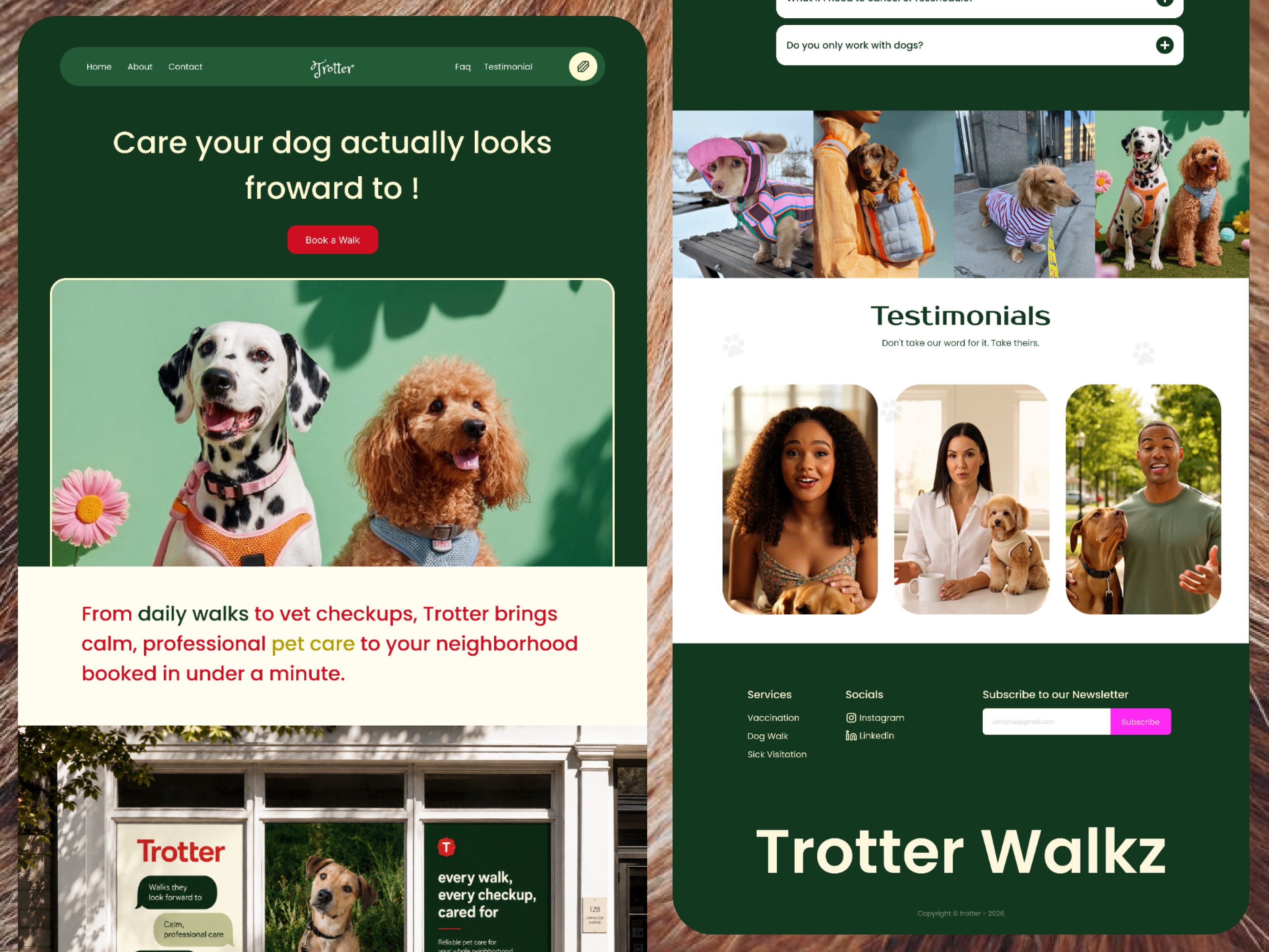 Trotter — Free Landing Page Website Template by Techpro — Free Pet Care Template for Framer by Techpro preview