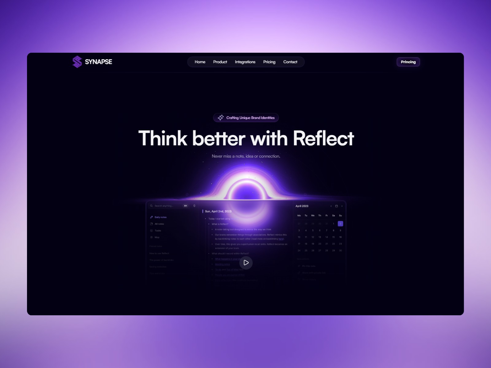 Universe Synapse: Free Free Website Template by Hugo Mora — Free Landing Page Framer Template preview