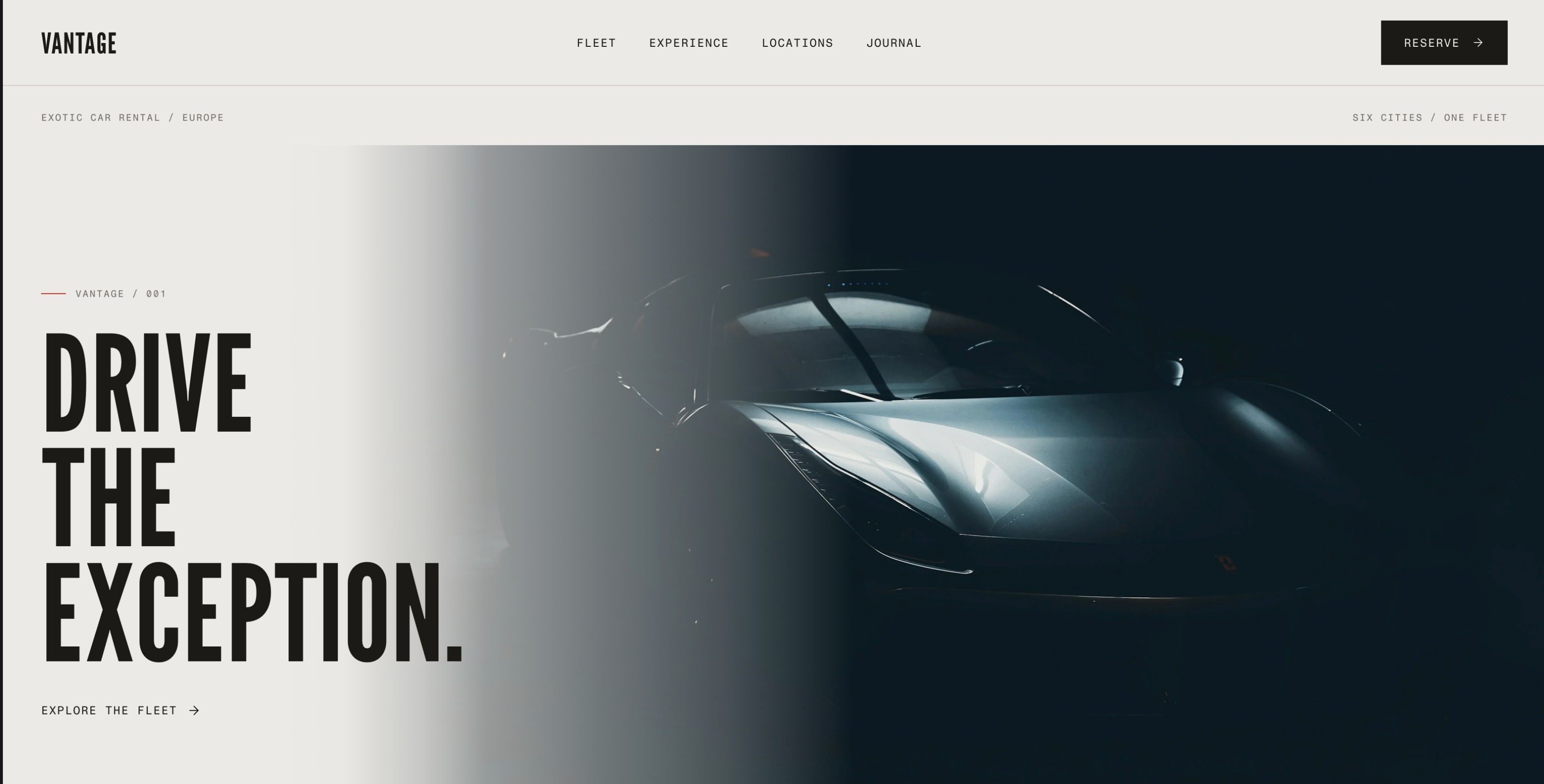 VANTAGE — Free Automotive Template for Framer preview