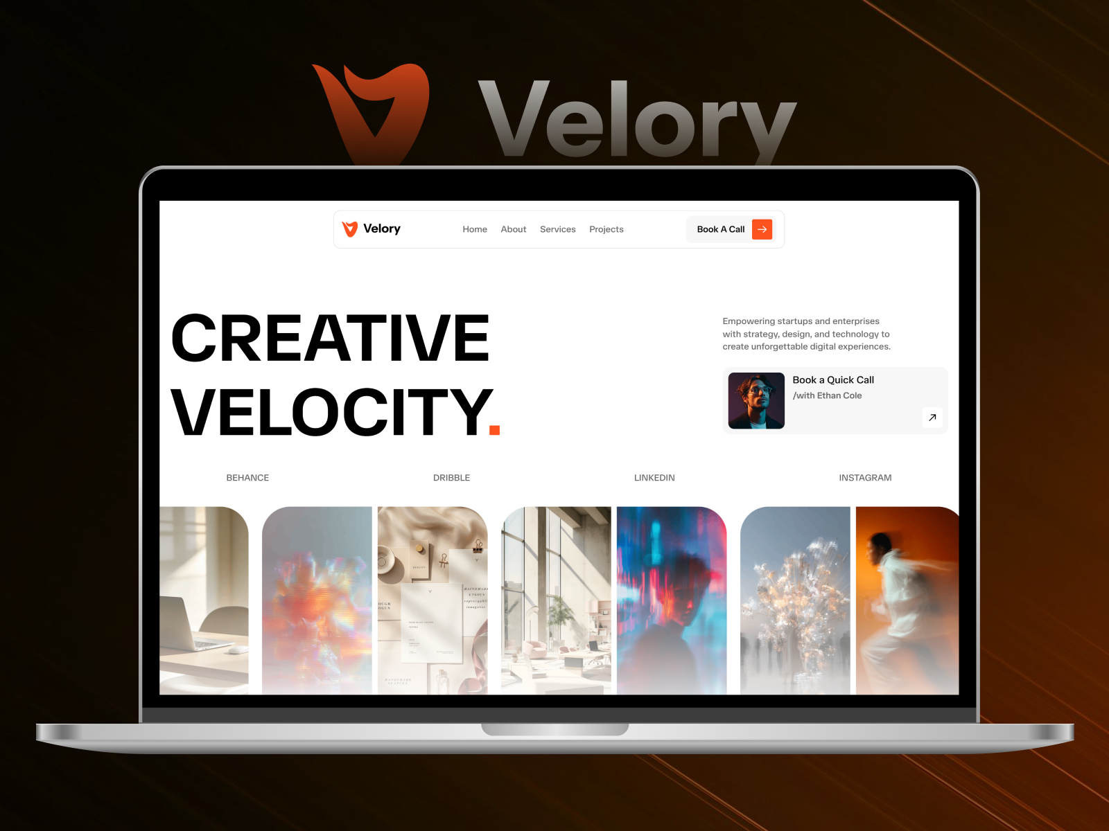 Velory — Free Creative Agency Framer Template preview