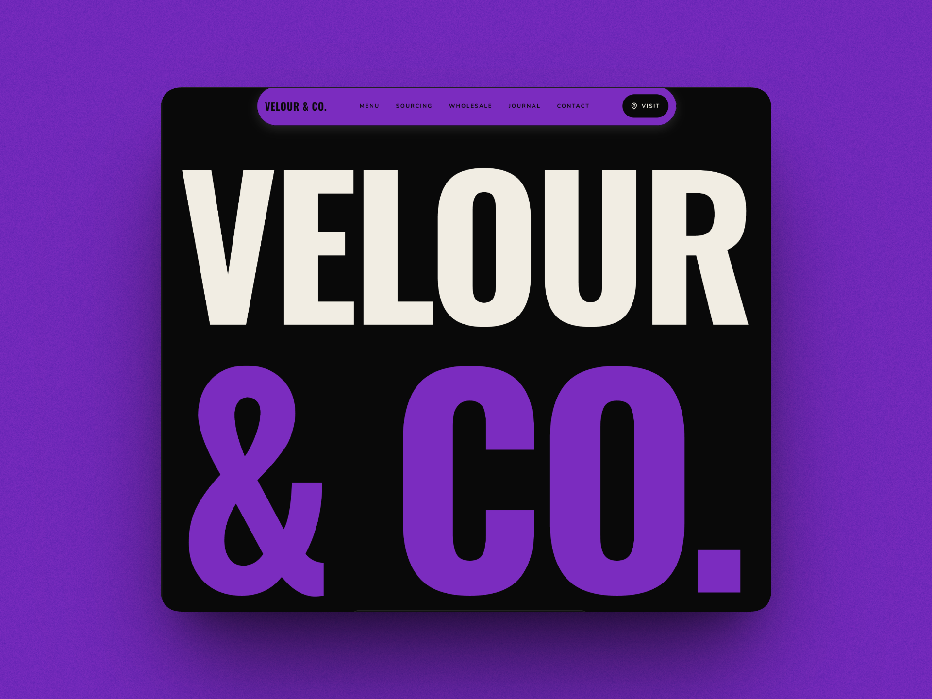 Velour &amp; Co. — Free Food Template for Framer by Tanmay Shekhar preview