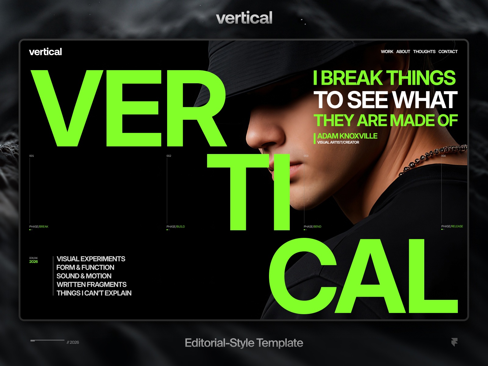 Vertical: Responsive Portfolio Website Template by Tamas Bodo — Free Real Estate Framer Template preview
