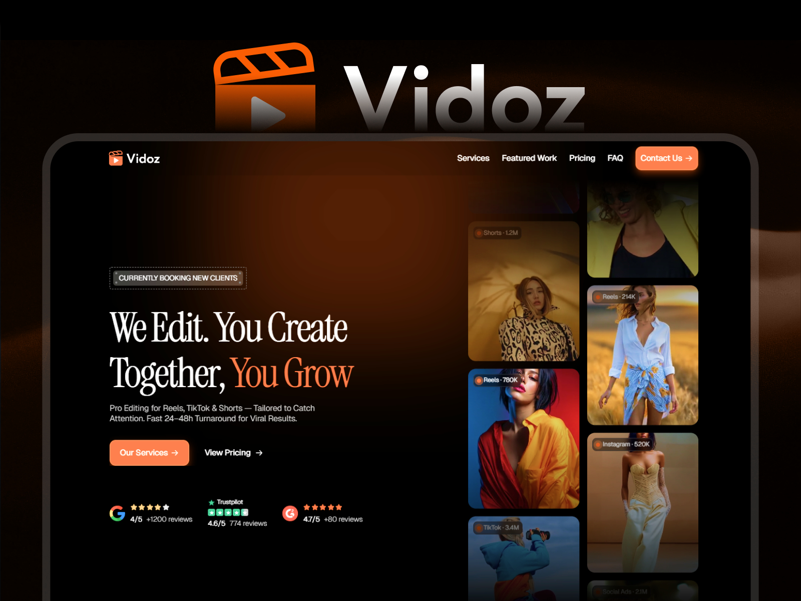 Vidoz — Free Landing Page Framer Template preview