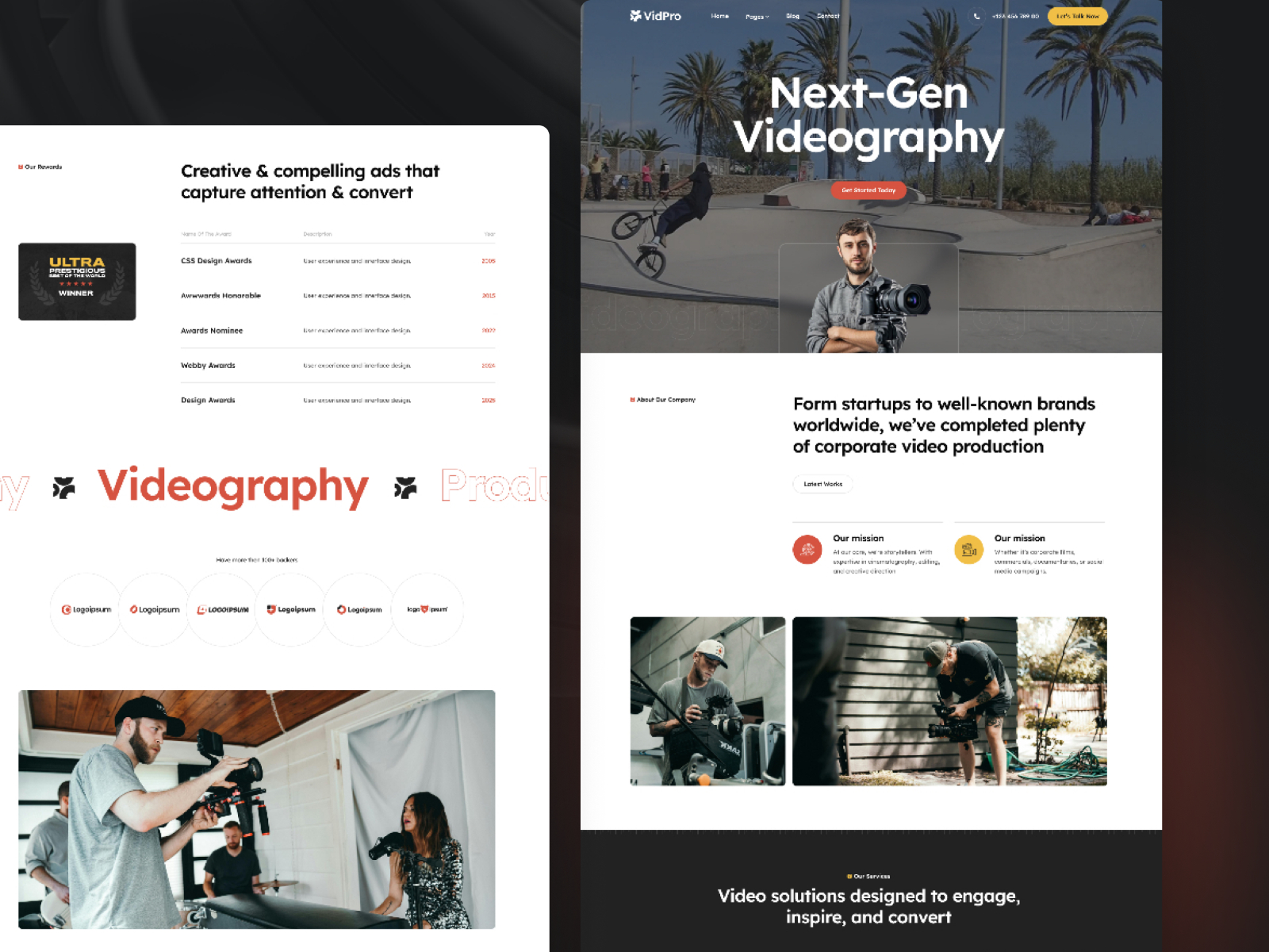 VidPro — Free Landing Page Framer Template preview