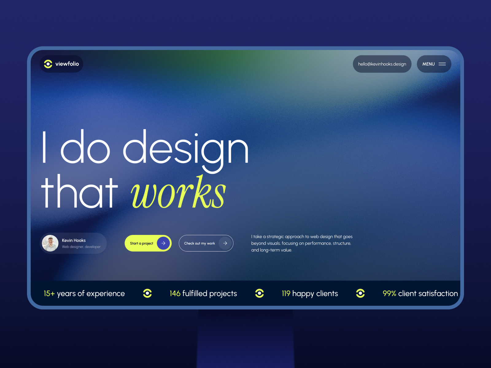 Viewfolio — Free Portfolio Framer Template preview