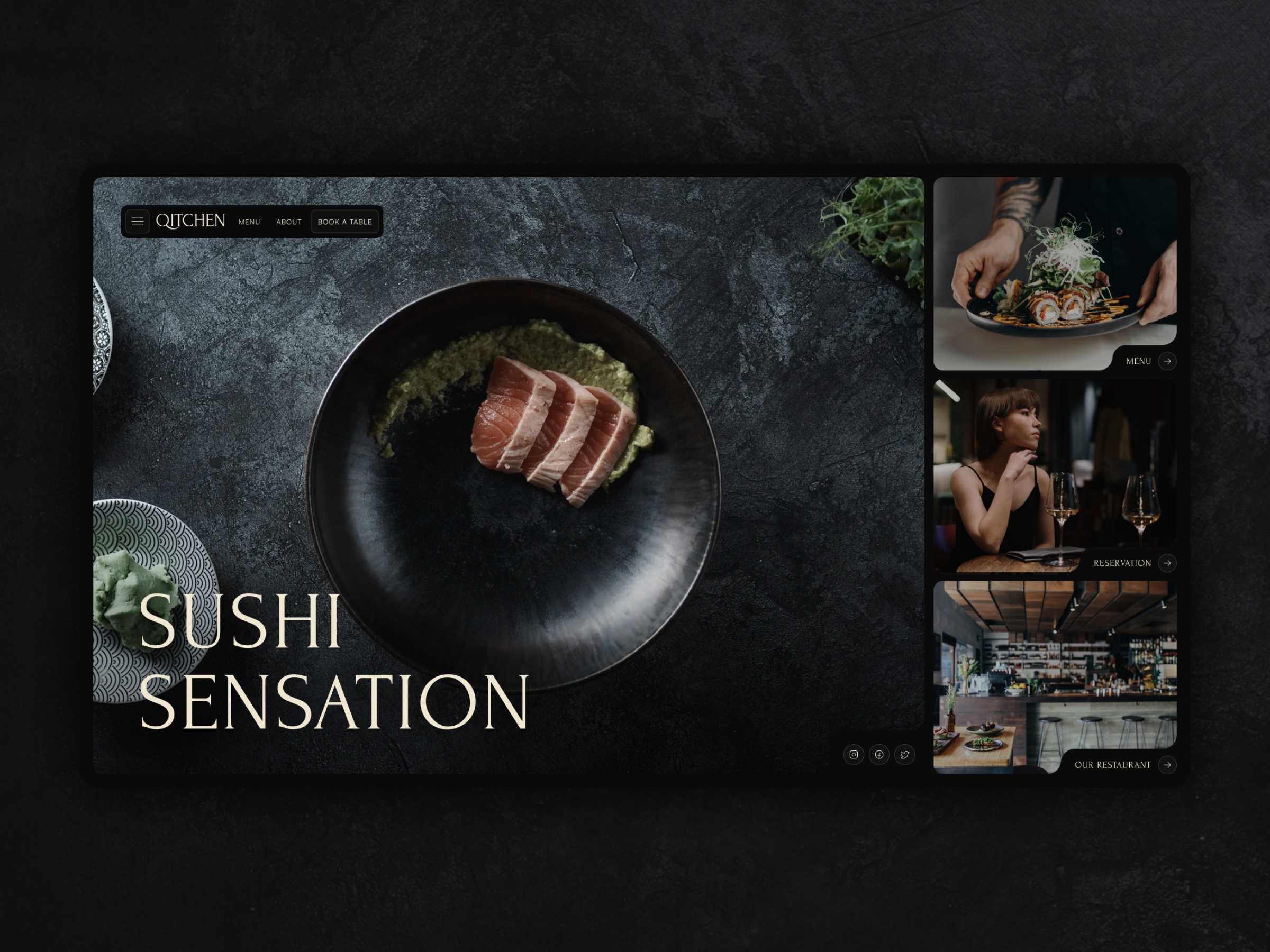Vintessa: Free Entertainment Website Template by Jakub — Free Food Framer Template preview