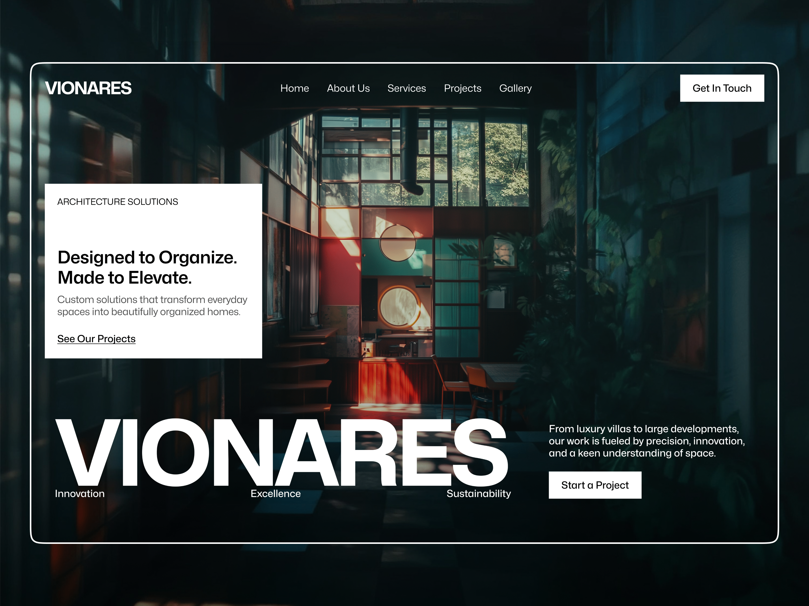 Vionares — Free Architecture Template for Framer preview
