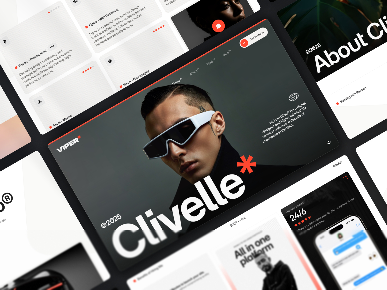 Viper: Free Portfolio Website Template by Westhill Studio — Free Portfolio Framer Template preview