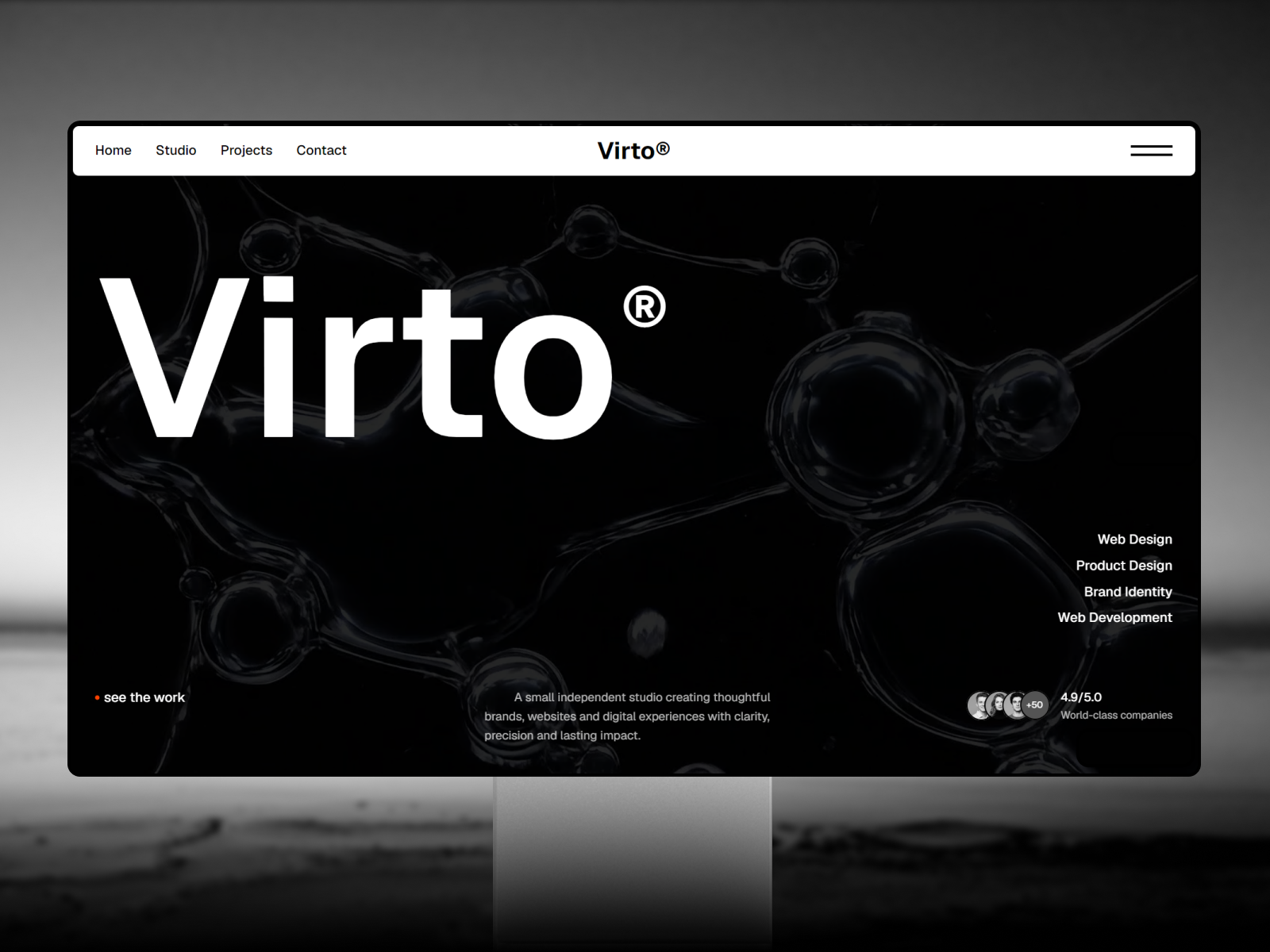 Virto — Free Portfolio Framer Template preview