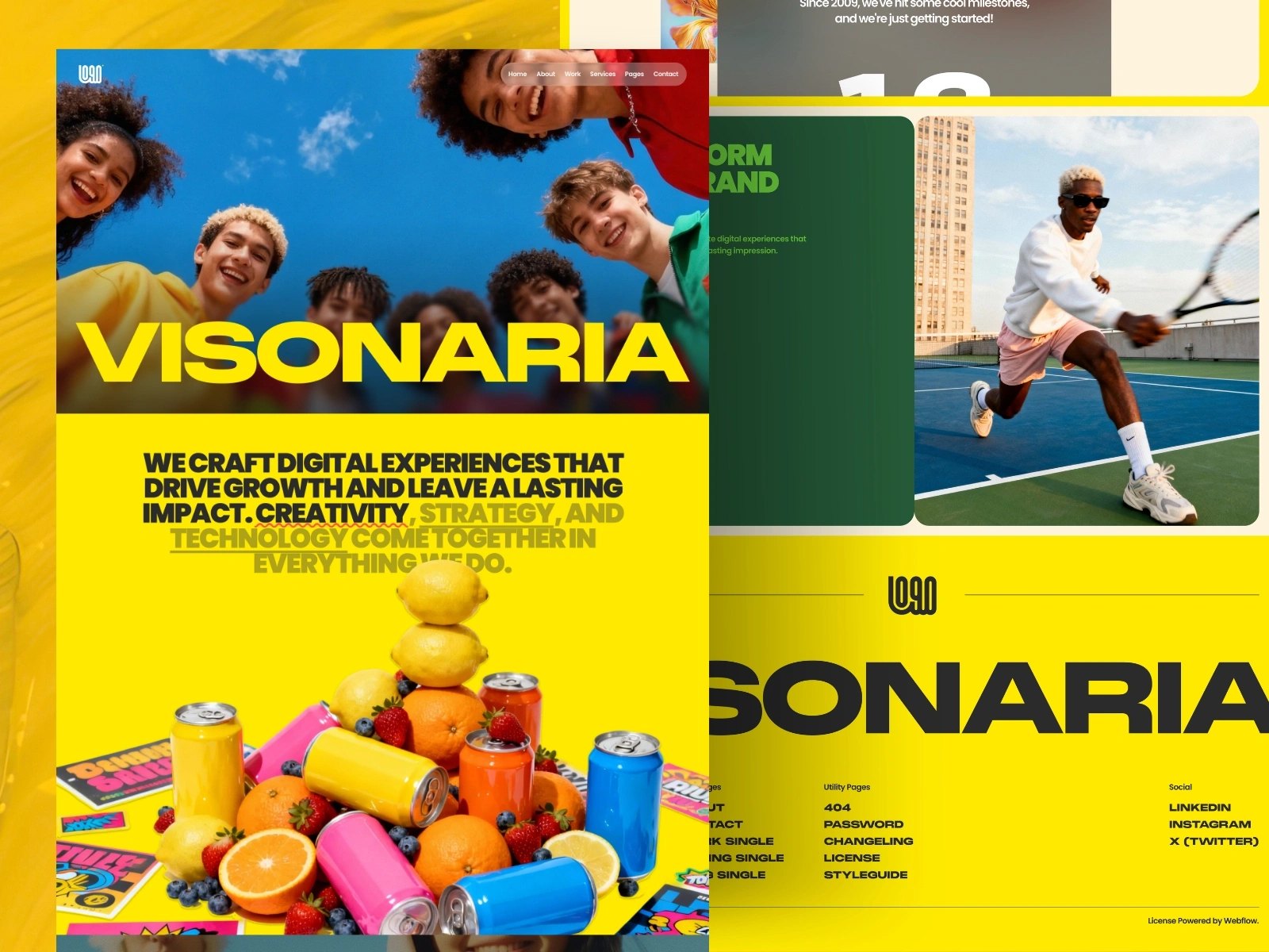 Visonaria: Responsive Portfolio Website Template by Kazi Ehsan — Free Portfolio Framer Template preview
