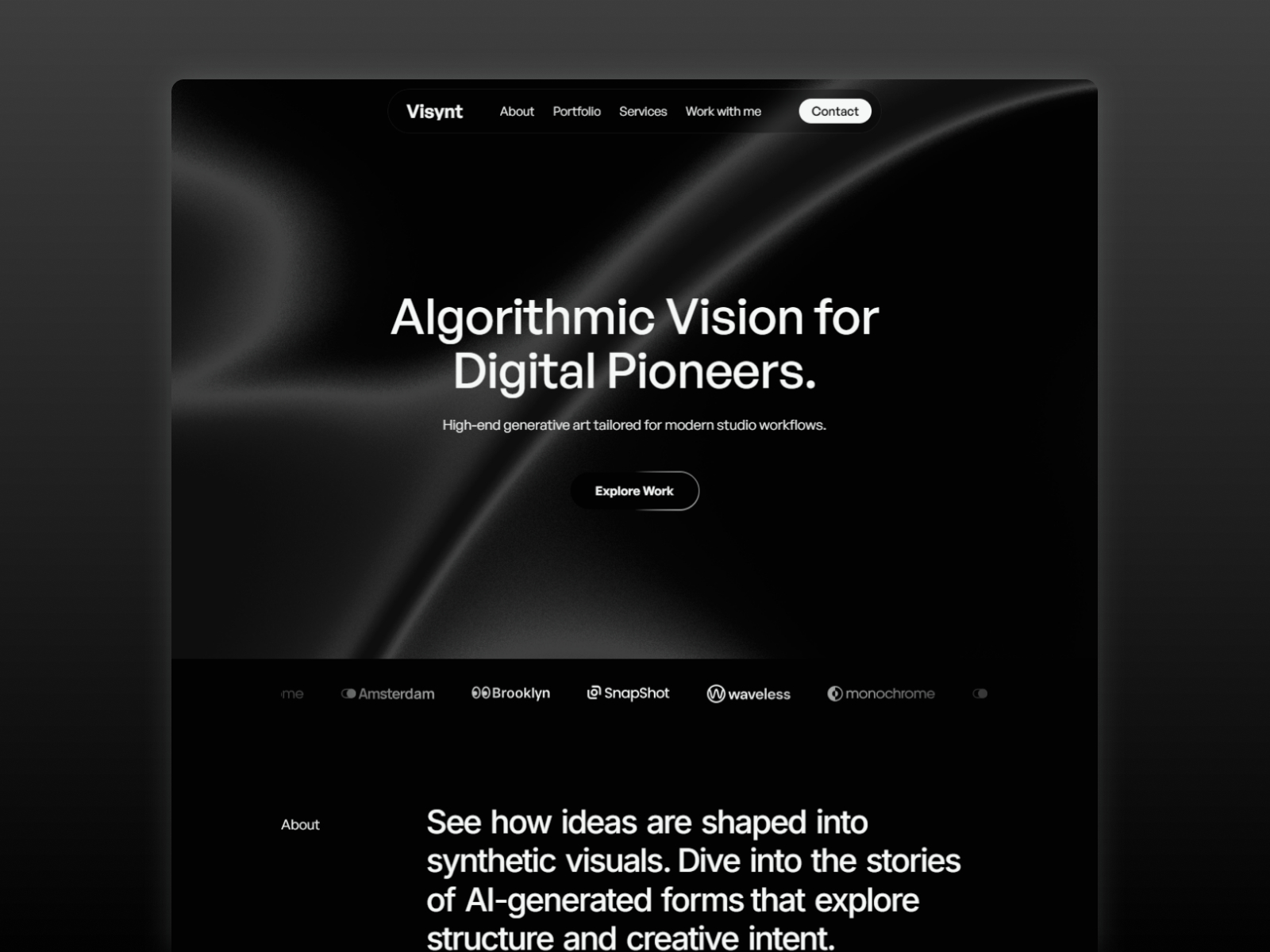 Visynt — Free Portfolio Framer Template preview