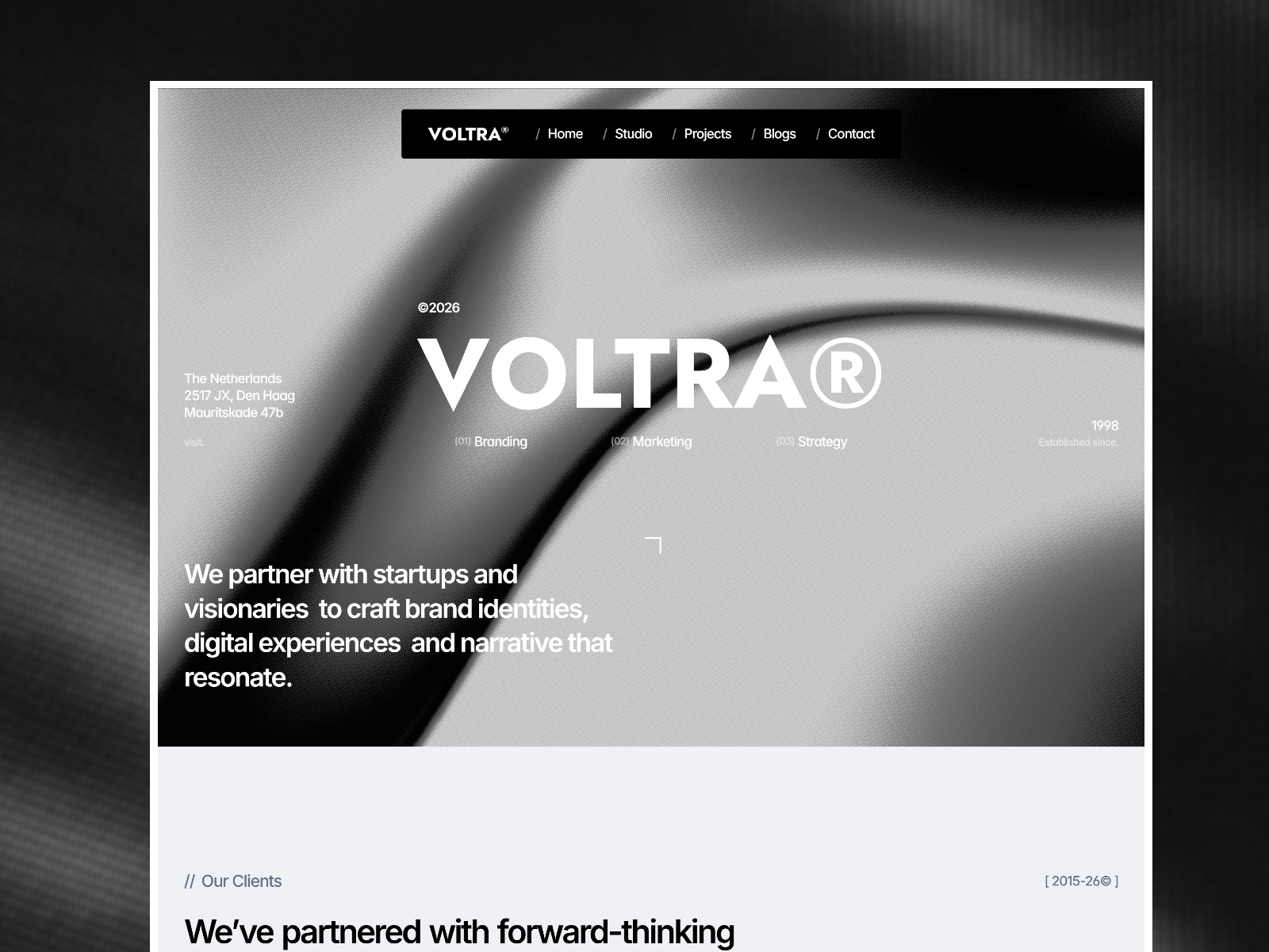 Voltra — Free Portfolio Framer Template preview