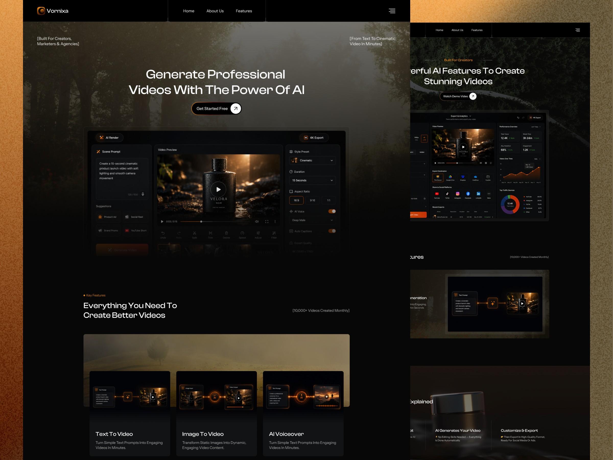 Vornixa: Free AI Website Template by Mezario — Free SaaS Framer Template preview