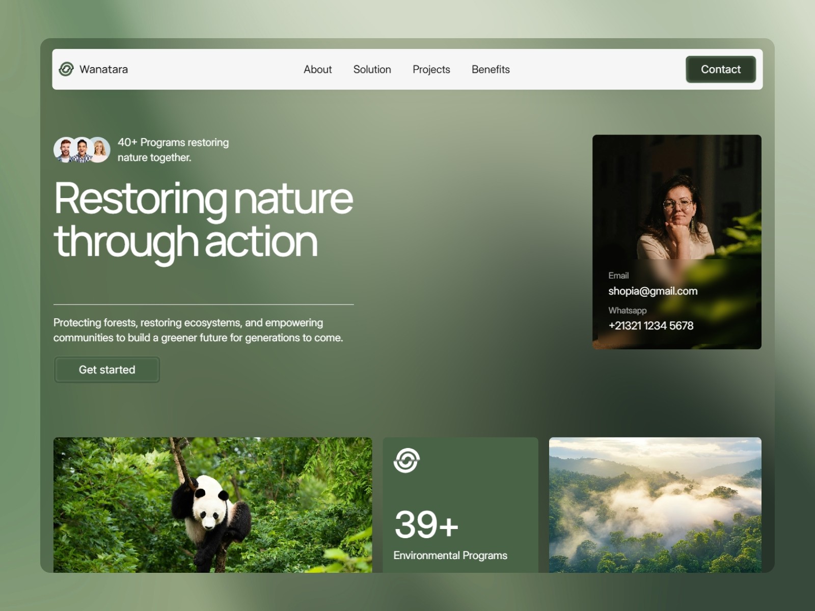 Wanantara: Free Non-profit Website Template by Catalystco — Free Portfolio Framer Template preview