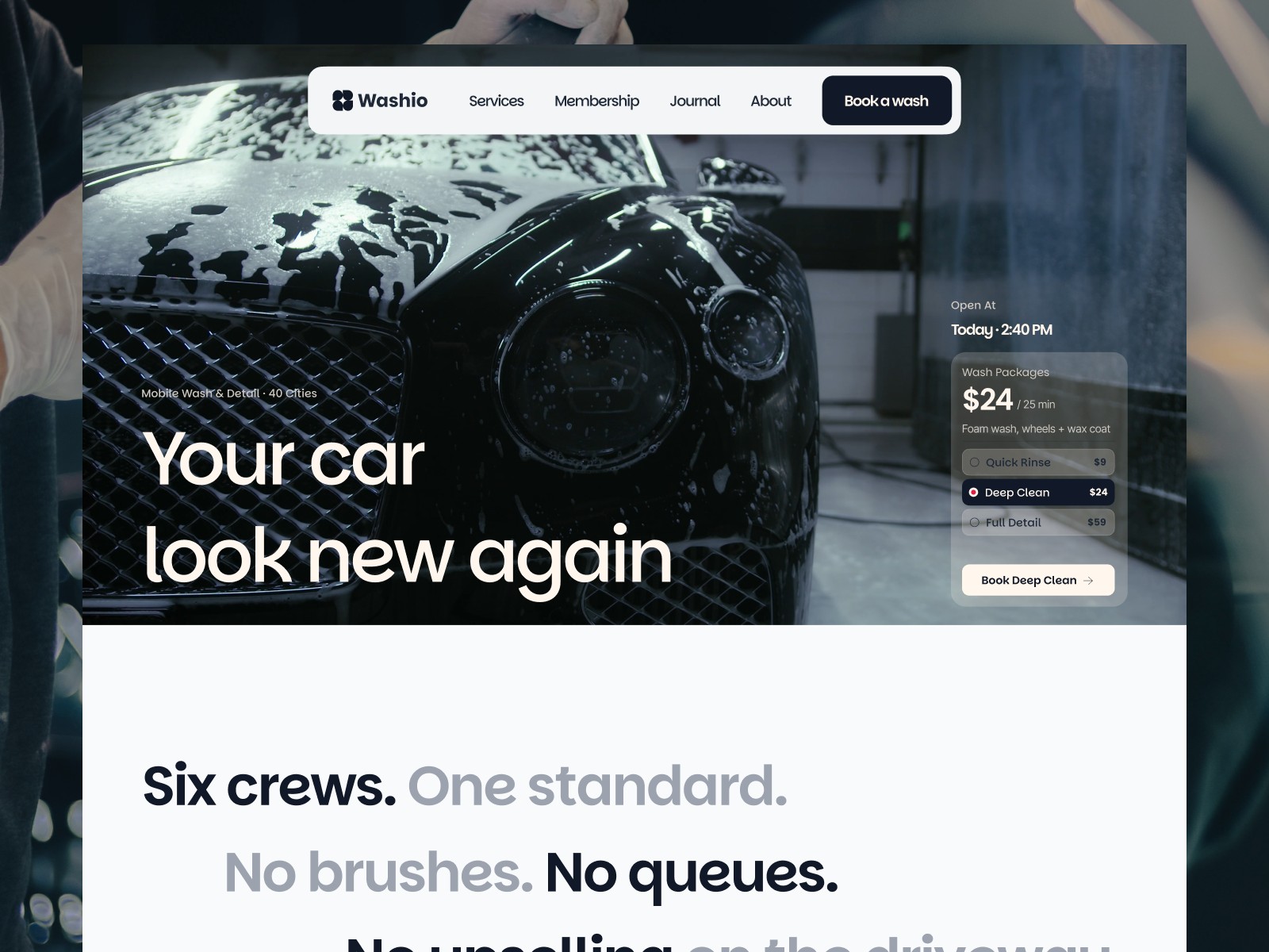 Washio — Free Agency Website Template by Mr. Frame — Free Automotive Template for Framer by Mr. Frame preview
