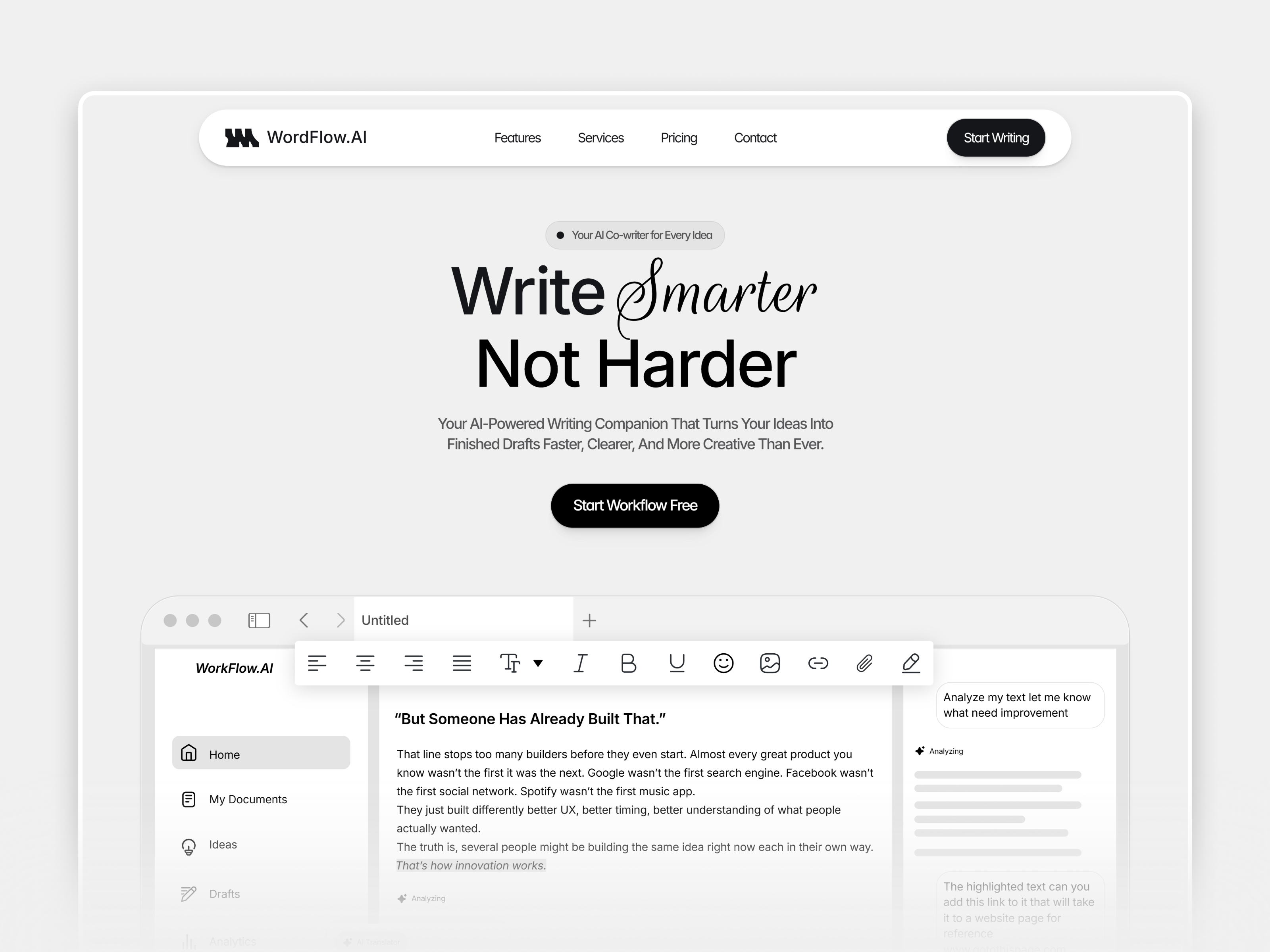 Wordflow: Free AI Website Template by Paul Chukwuebuka — Free HR Framer Template preview