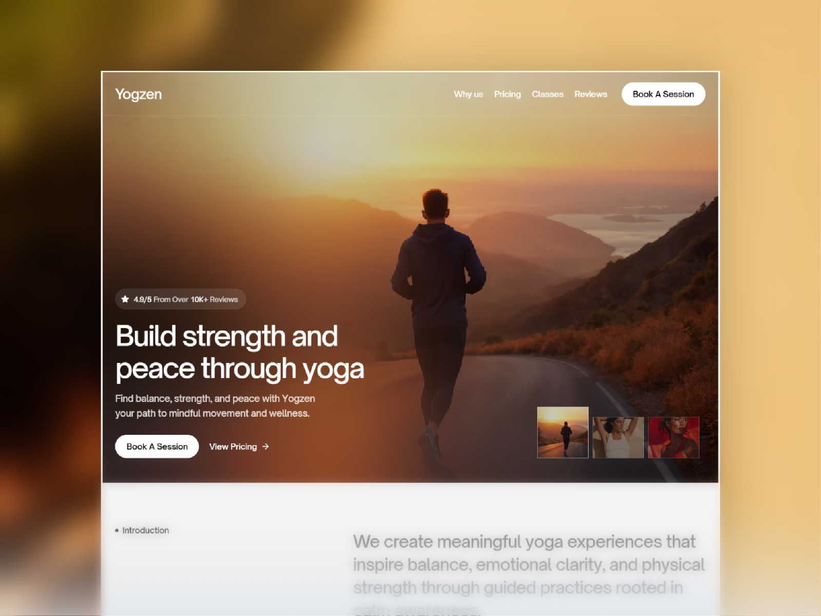 Yogzen — Free Yoga Studio & Wellness Framer Template preview