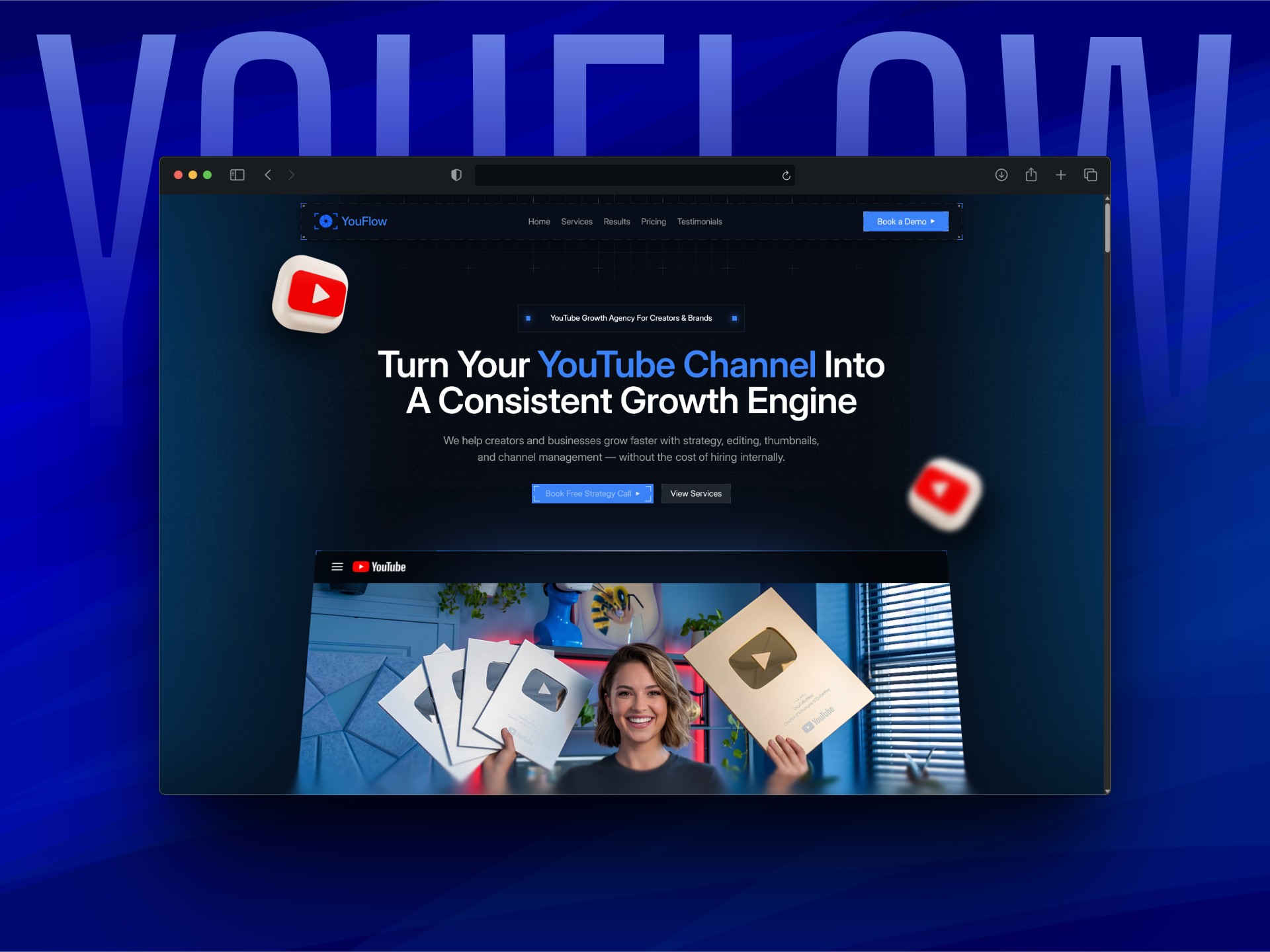 Youflow: Free Agency Website Template by Mazher — Free Agency Framer Template preview