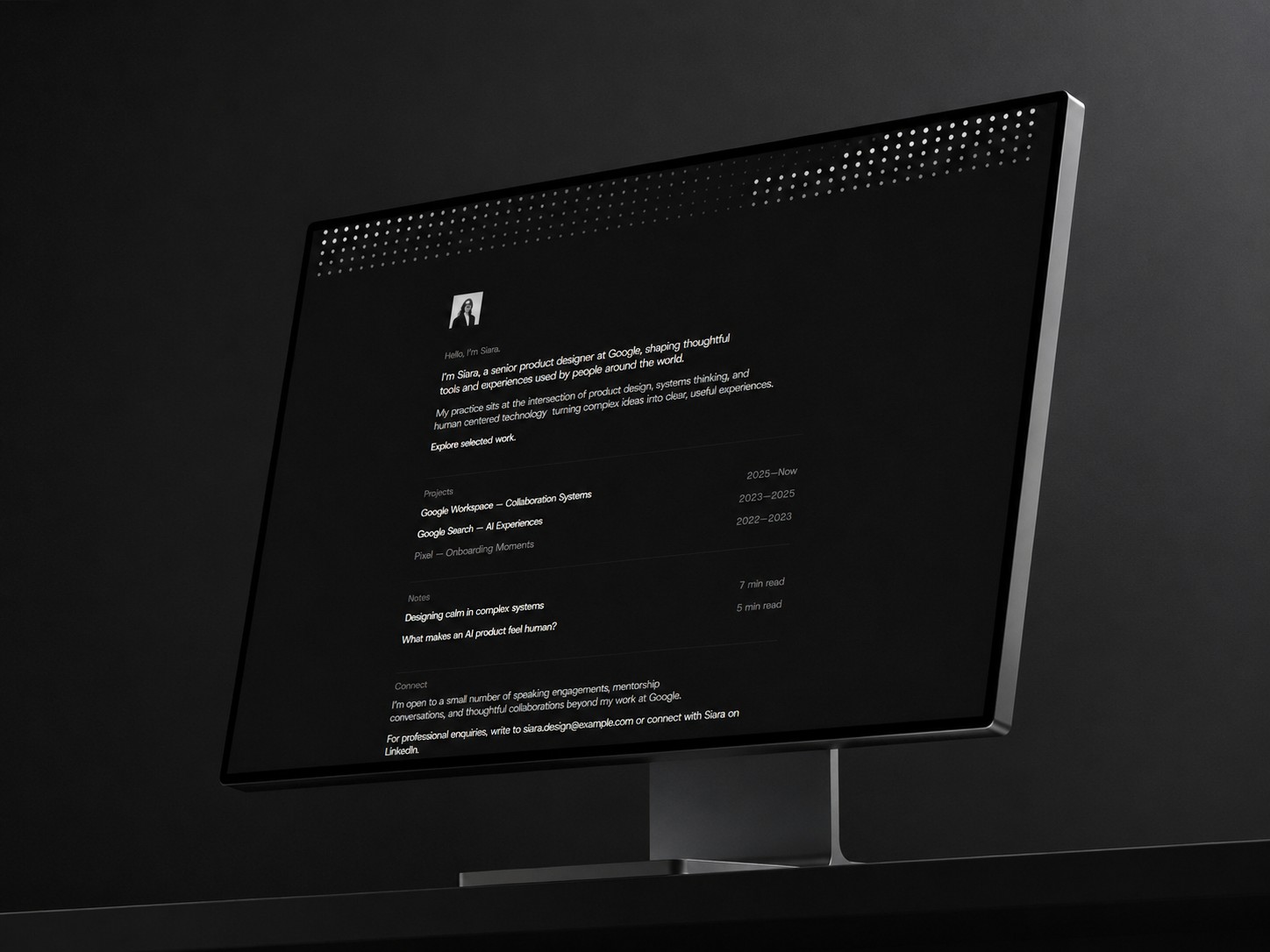 Your&#x27;s template — Free Portfolio Website Template by Saad — Free Portfolio Template for Framer by Saad preview