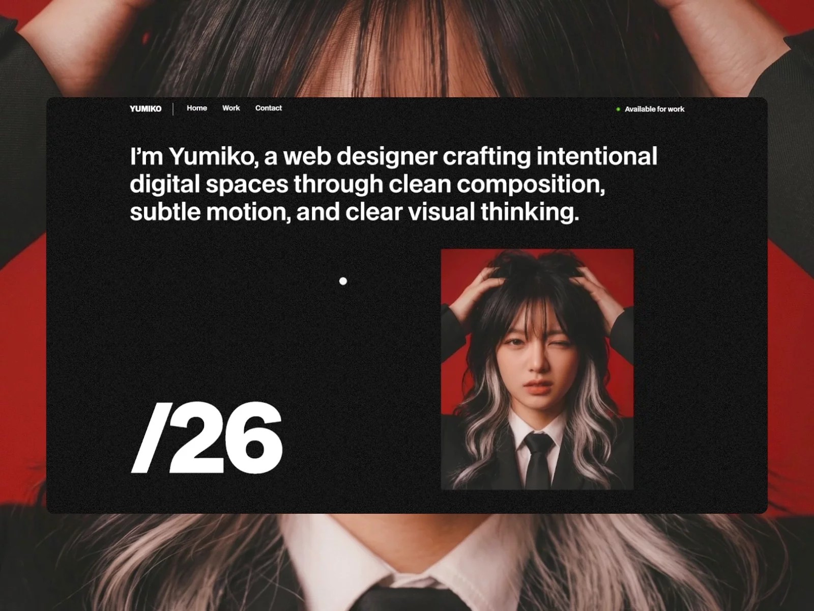 Yumiko — Free Portfolio Website Template by Bryan Hermoza — Free Portfolio Template for Framer by Bryan Hermoza preview