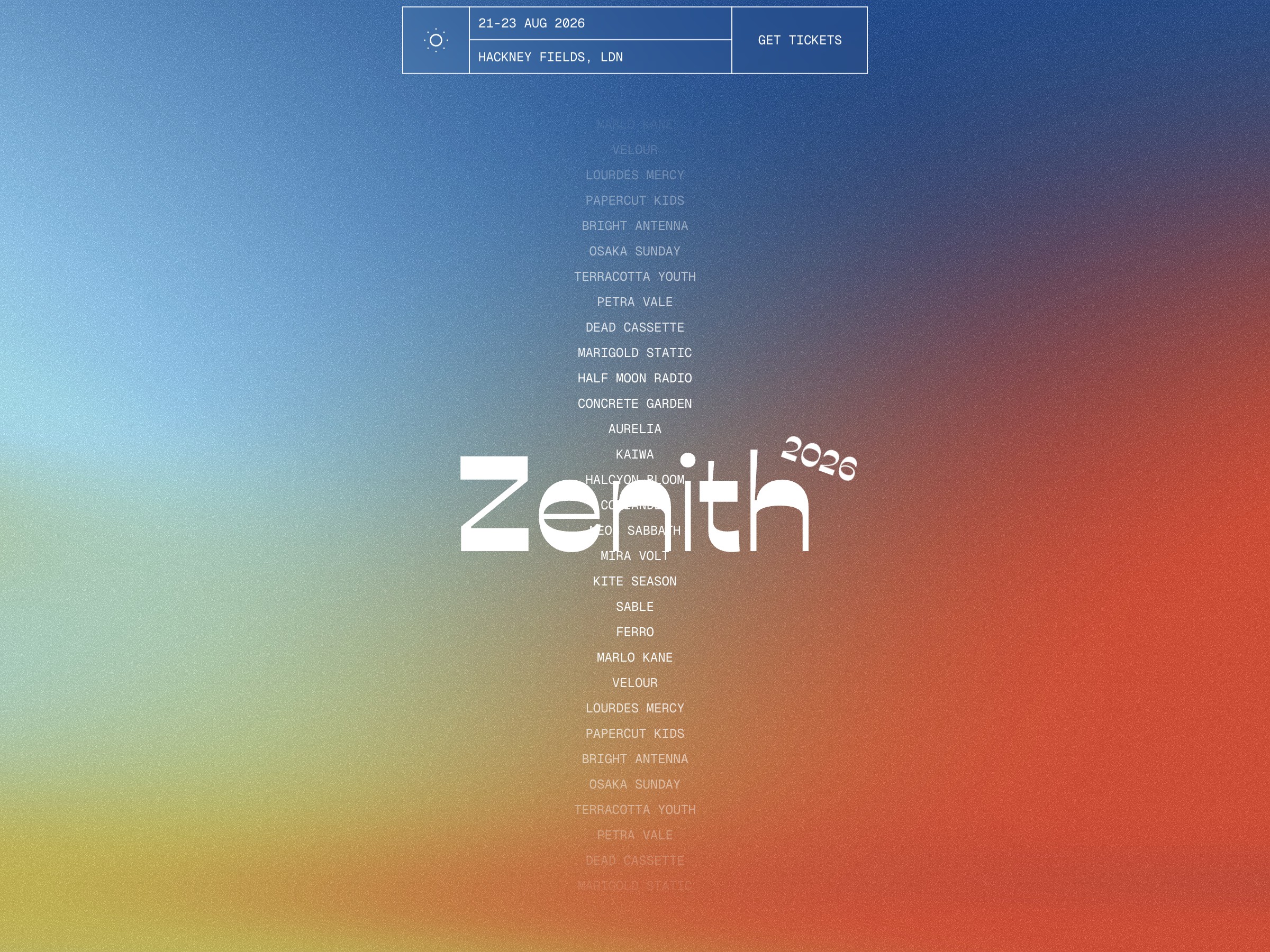 Zenith Festival — Free Entertainment Website Template by Roman Rybiansky — Free Events Template for Framer by Roman Rybiansky preview