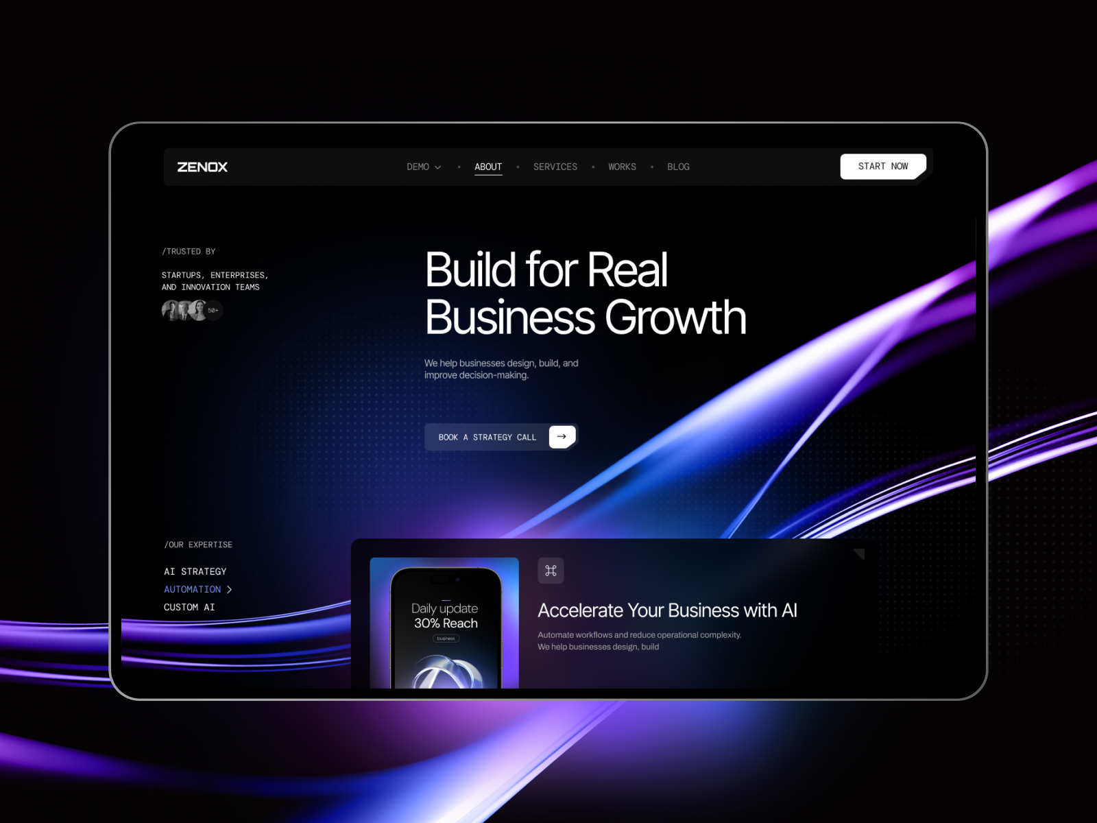 Zenox — Free Agency Framer Template preview