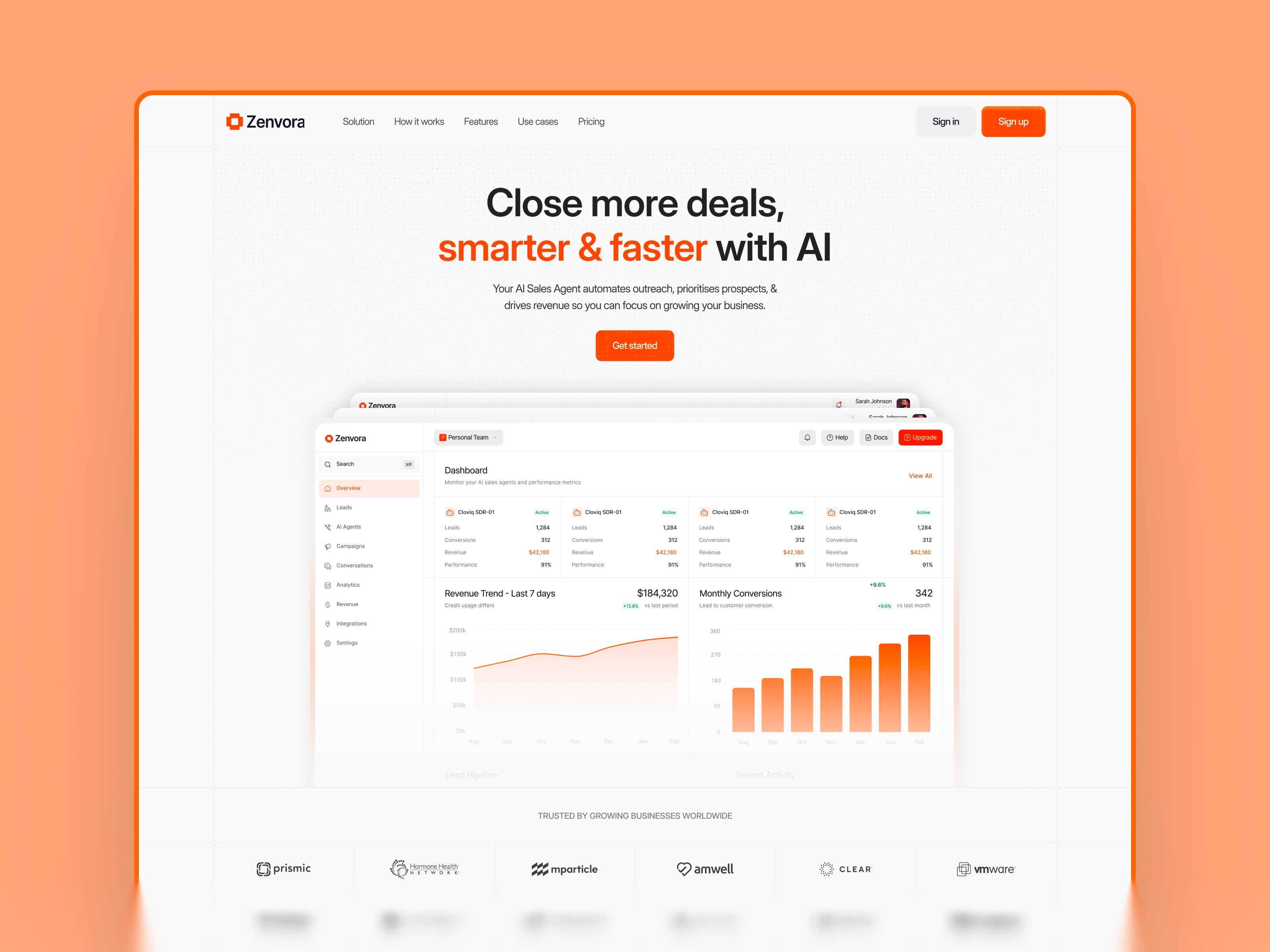 Zenvora — Free AI Website Template by Gr8r Themes — Free SaaS Template for Framer by Gr8r Themes preview