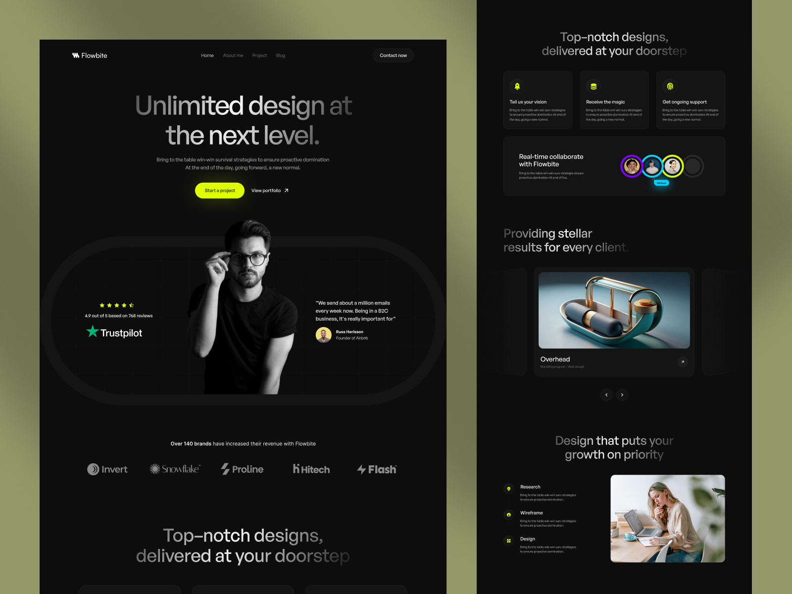 Zirox: Free Portfolio Website Template by Themeflow — Free Portfolio Framer Template preview